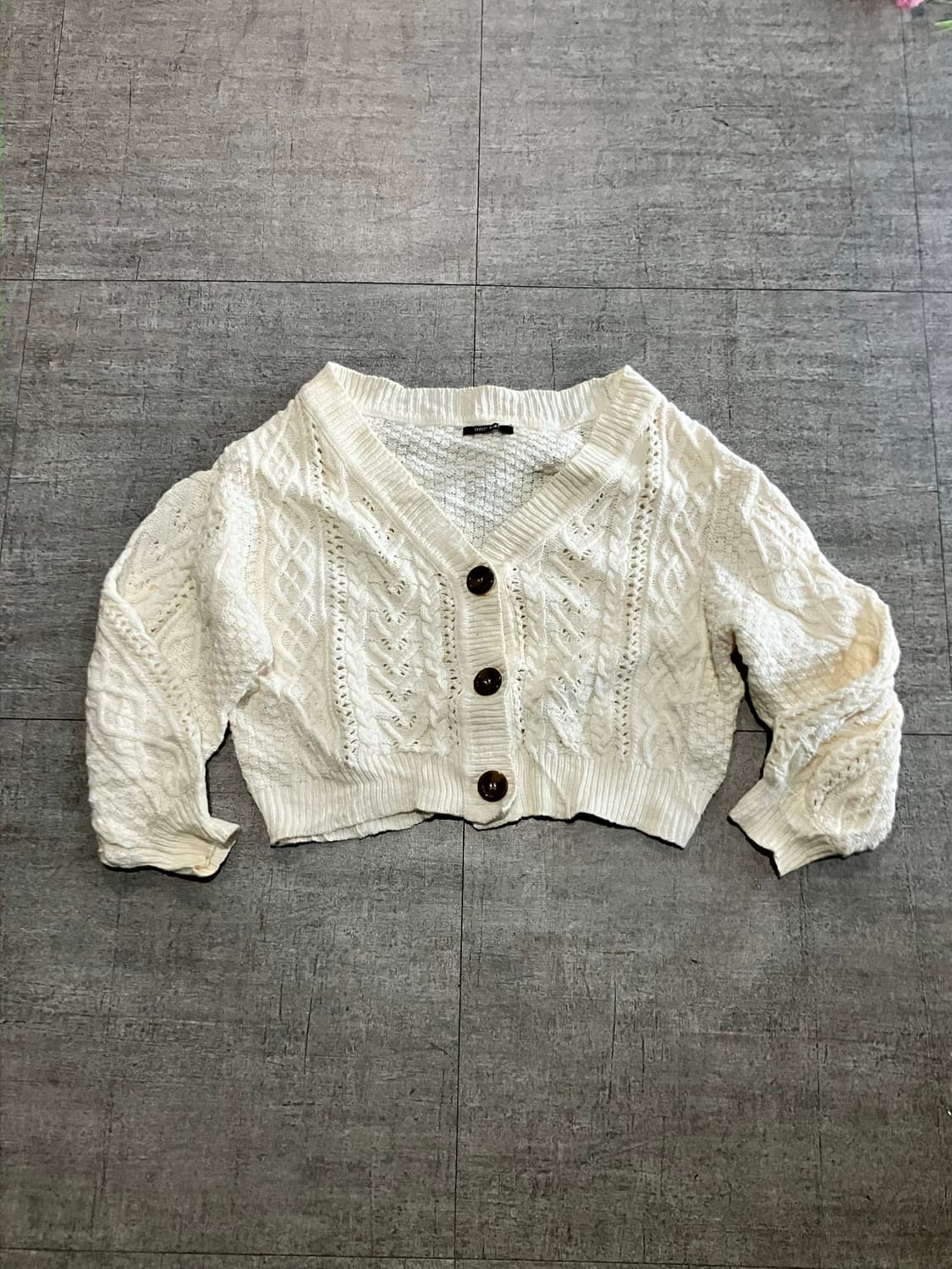 일본빈티지 Oneway 하구미모리걸 달천깔페어리 크롭 니트가디건 상품이미지1