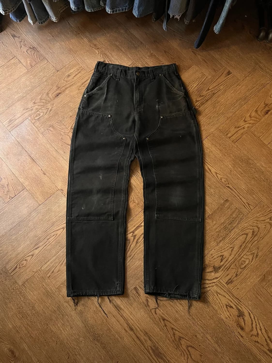 [31]칼하트 USA 빈티지 페이딩 블랙 더블니 워크 팬츠 상품이미지1