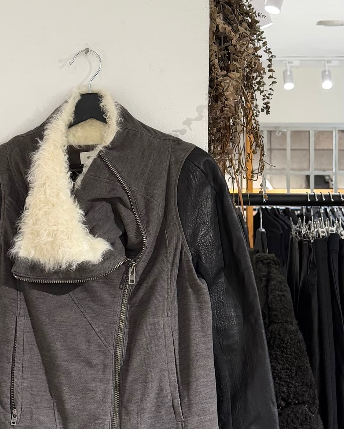 헬무트랭 그레이 램스킨 레더 시어링 퍼 자켓 상품이미지3