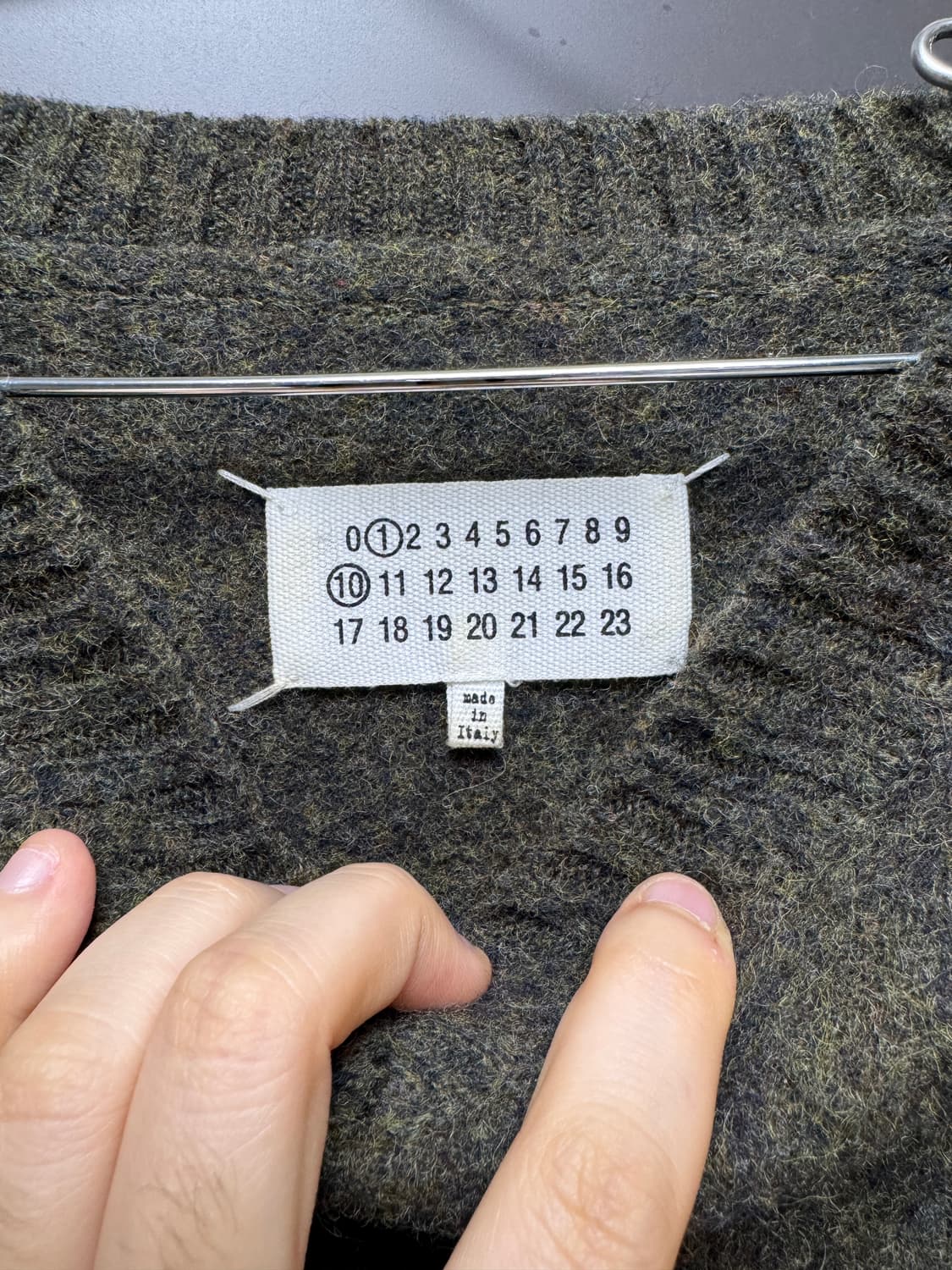 메종 마르지엘라 크롭 브이넥 니트 XL 상품이미지7