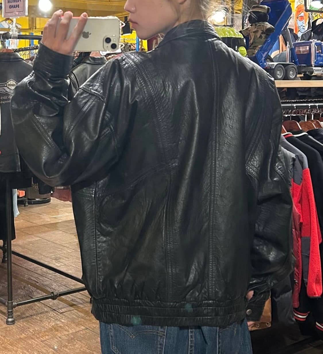 빈티지 VTG 블랙 가죽자켓 레더 상품이미지5