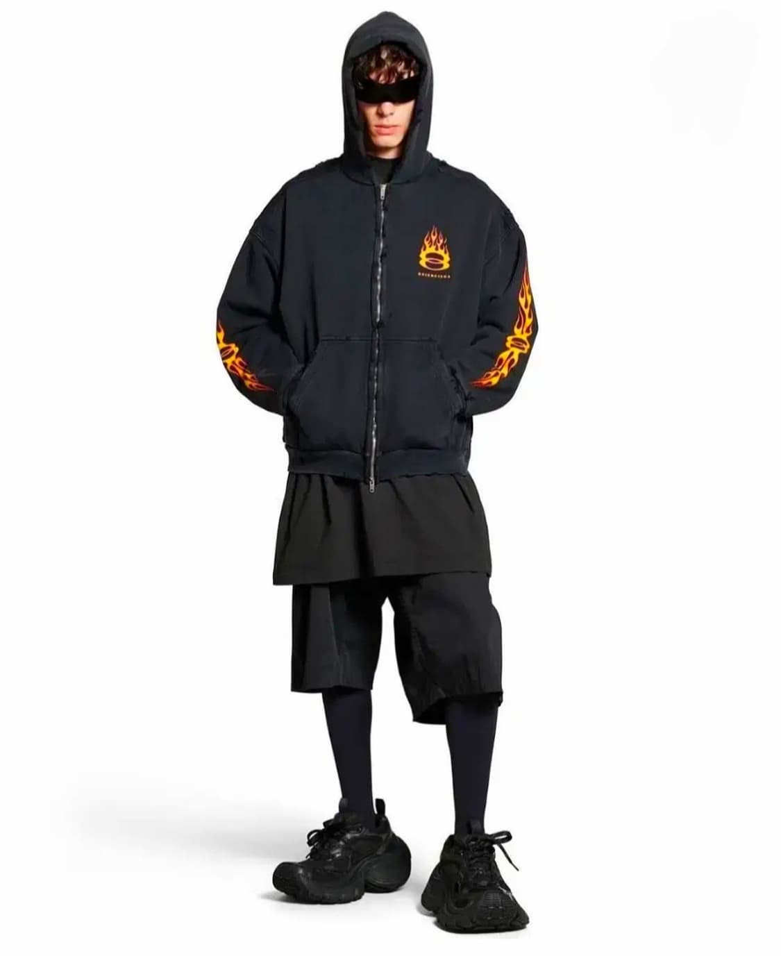 발렌시아가 버닝 유니티 후드 집업 더블 루프 로고 후디 티셔츠 상품이미지2