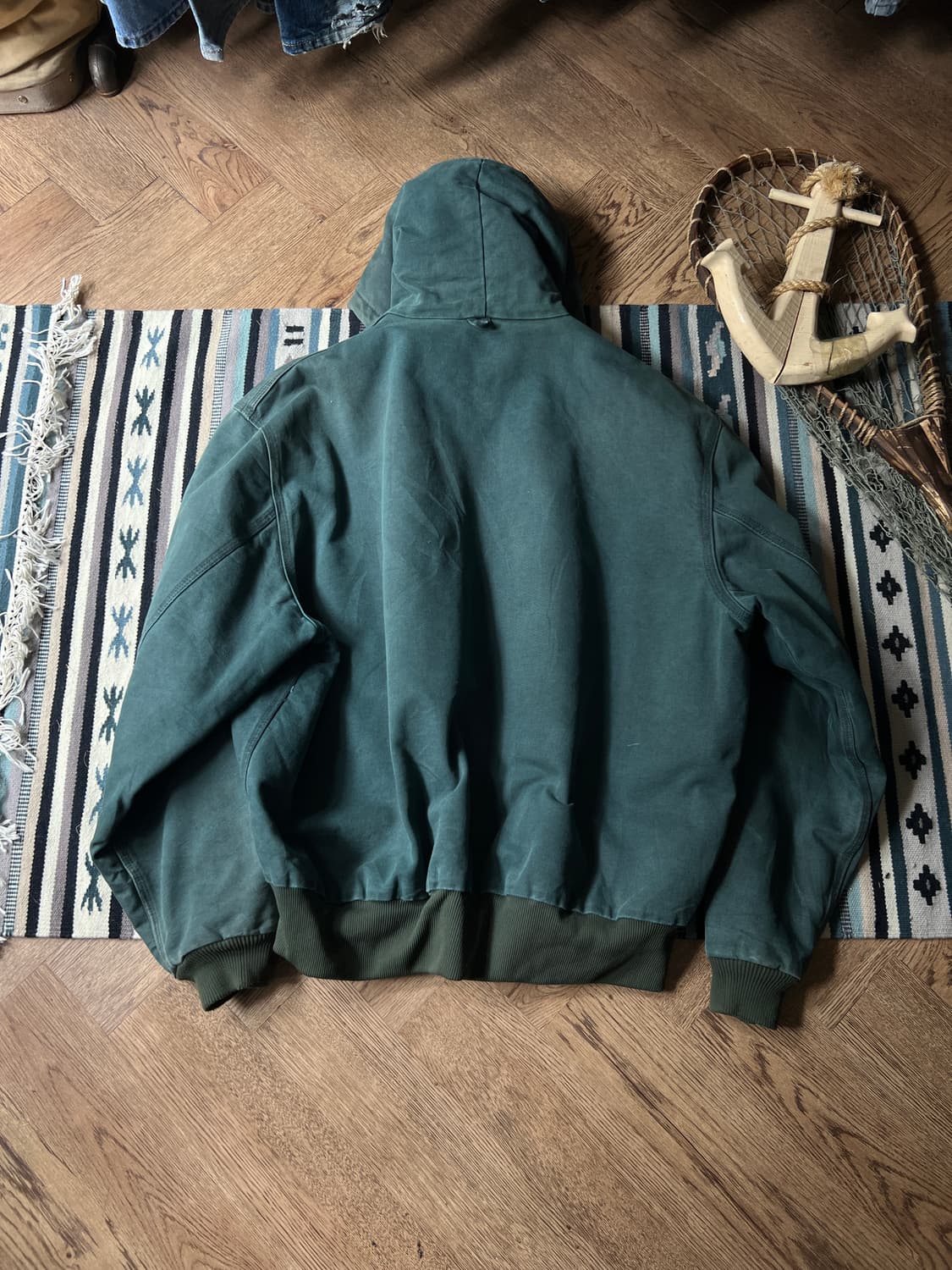 [2XL]90's 칼하트 USA J06 헌터그린 액티브 워크자켓 상품이미지8