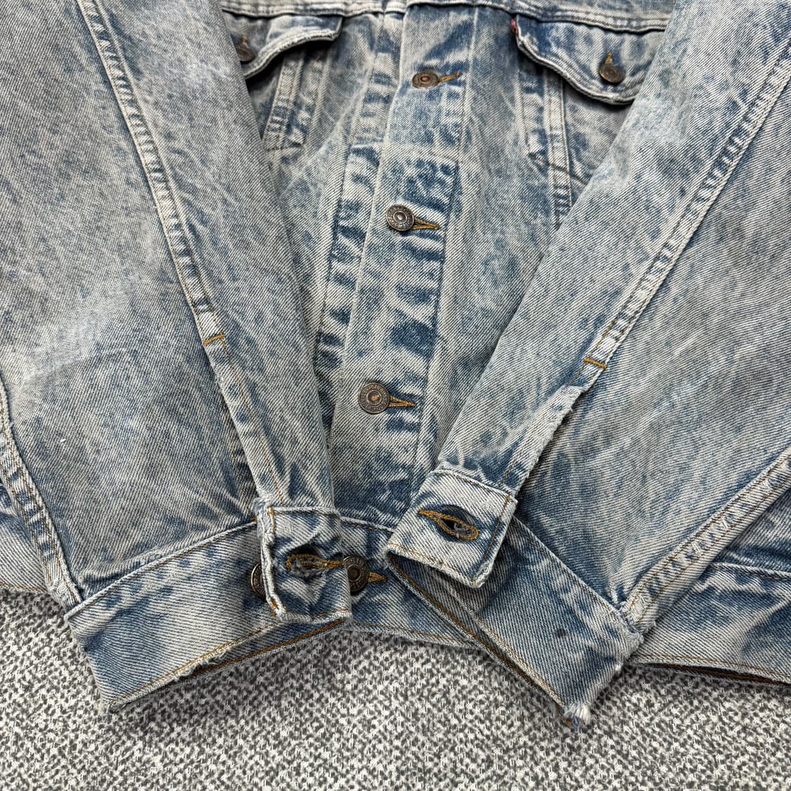 M 리바이스80s levis 빈티지 에시드 워싱 트러커 데님 청자켓 상품이미지5