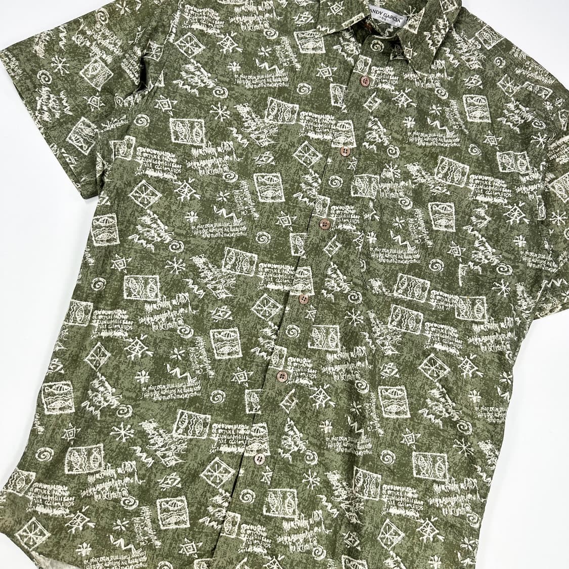 VTG 빈티지 하와이안 카키 반팔셔츠 (M) 상품이미지3