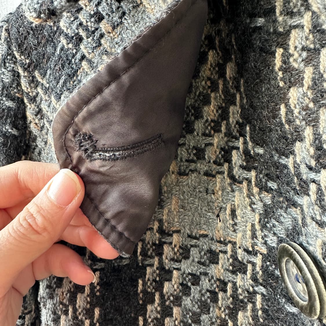 DKNY 더블 브레스티드 체크 트위드 코트 2사이즈 상품이미지9