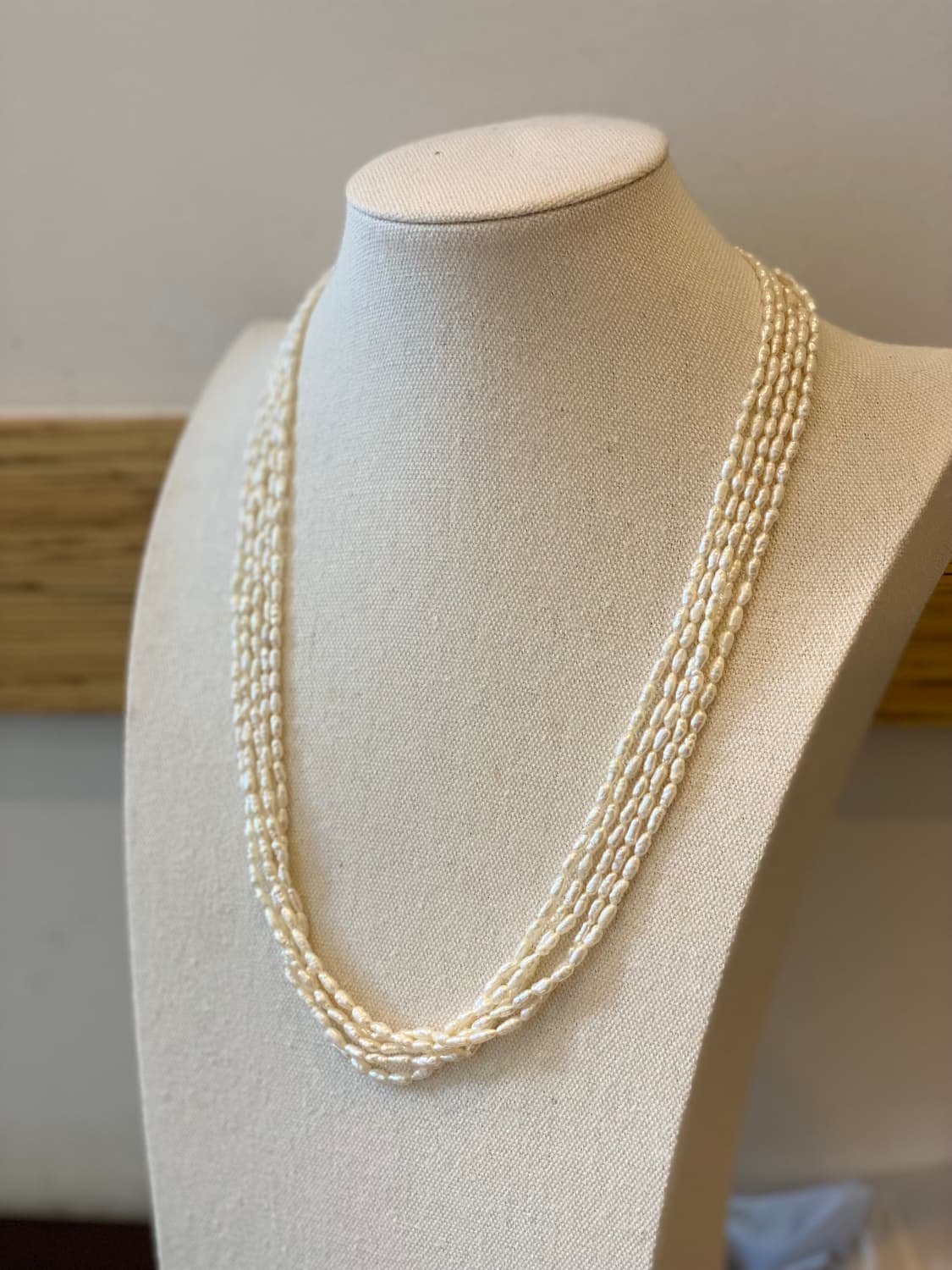 못난이 진주 5겹 레이어드 목걸이 일본 수입 상품이미지4