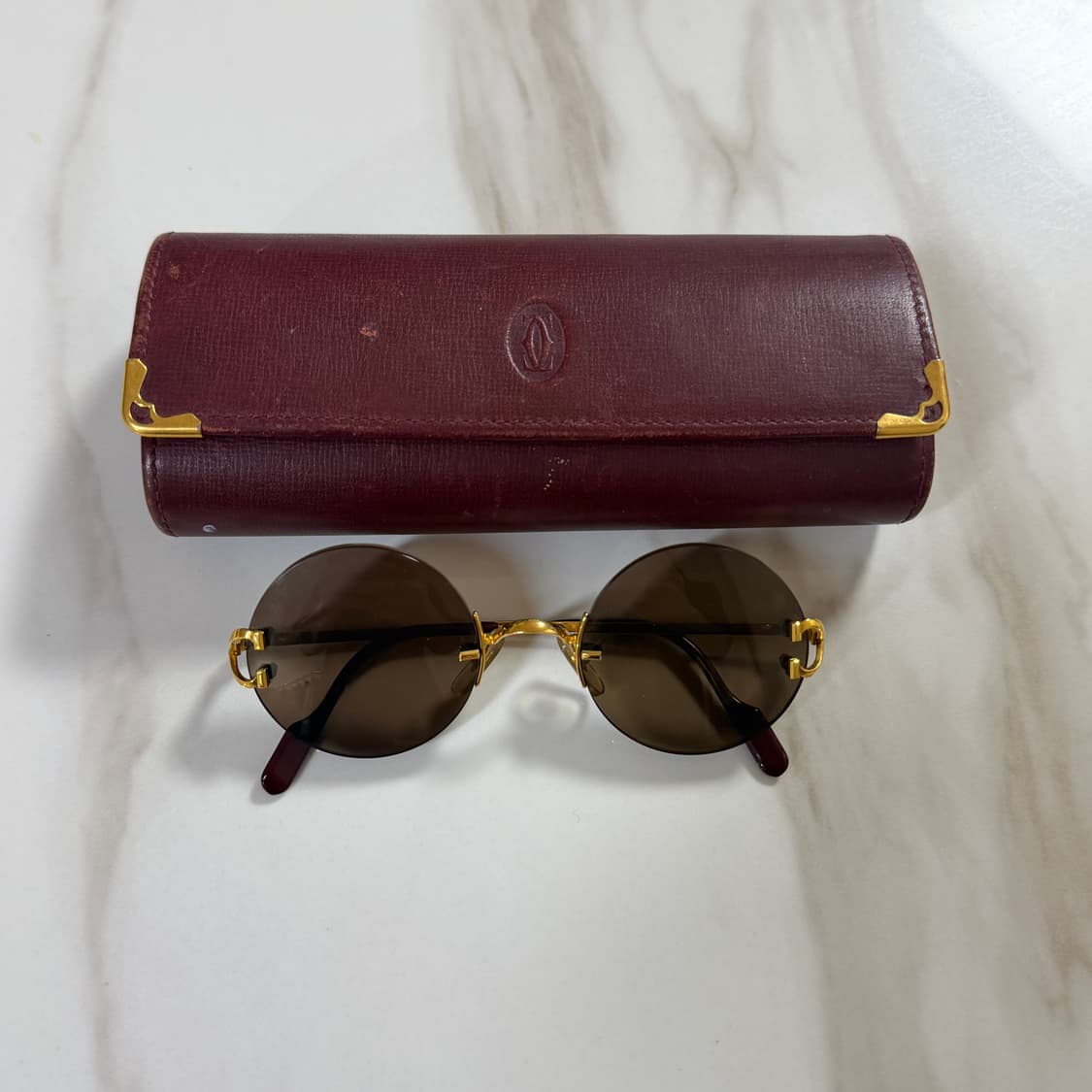 (OS) Cartier 까르띠에 빈티지 C 데코  무테 선글라스 안경 상품이미지2