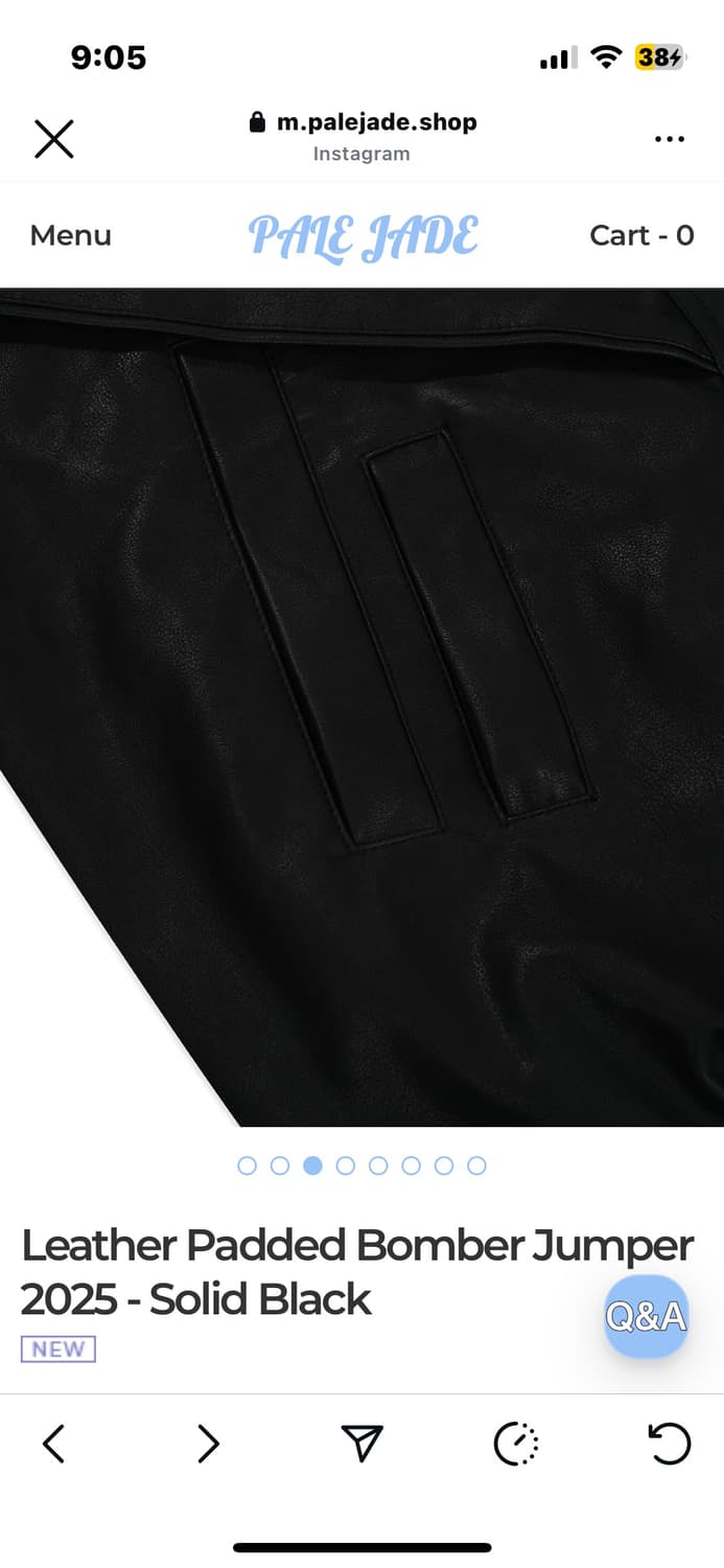 최종가지금만)페일제이드 레더 패디드 자켓 솔리드블랙2025 상품이미지3