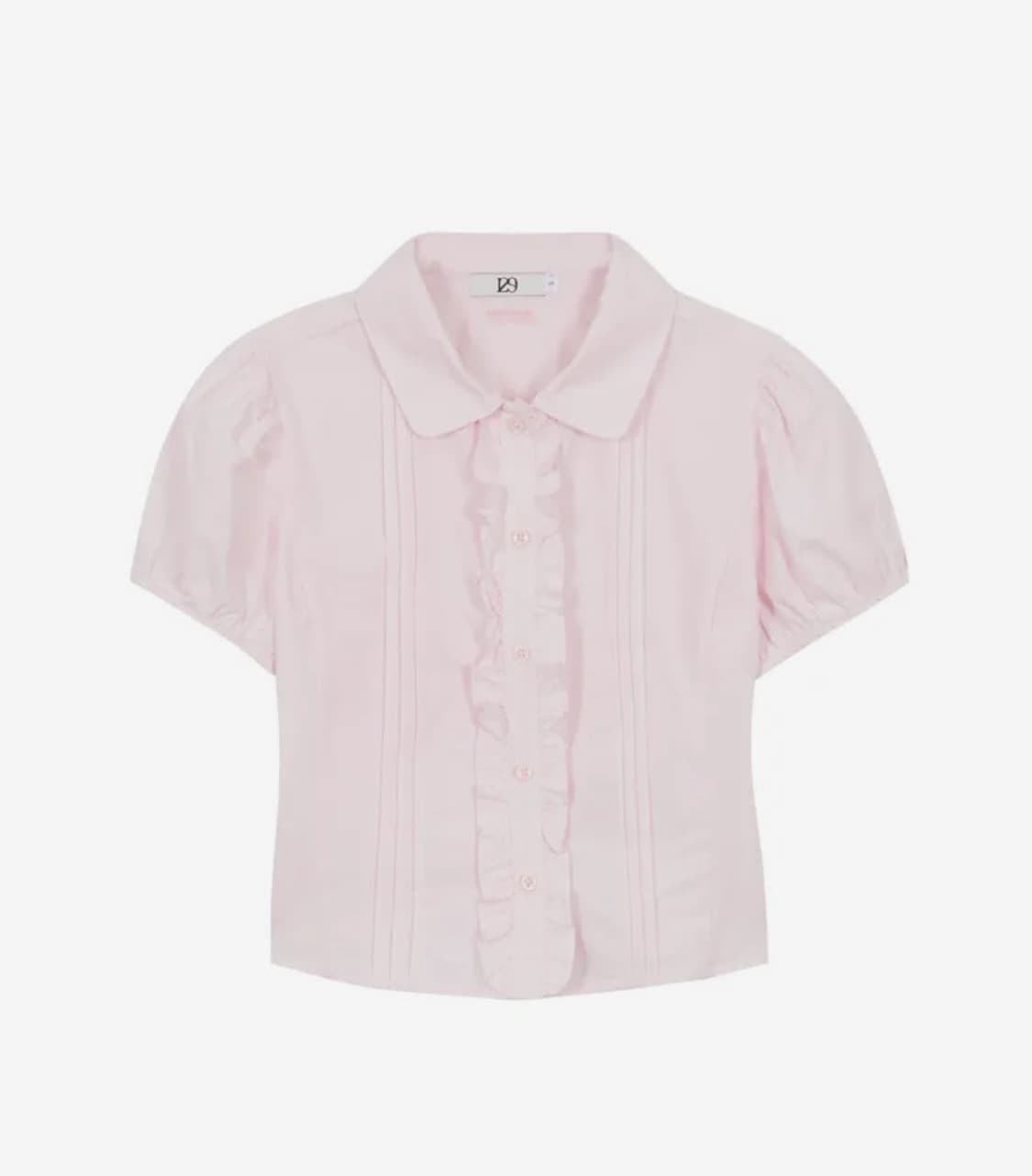 일리고 핀턱 프릴 블라우스 핑크 상품이미지1