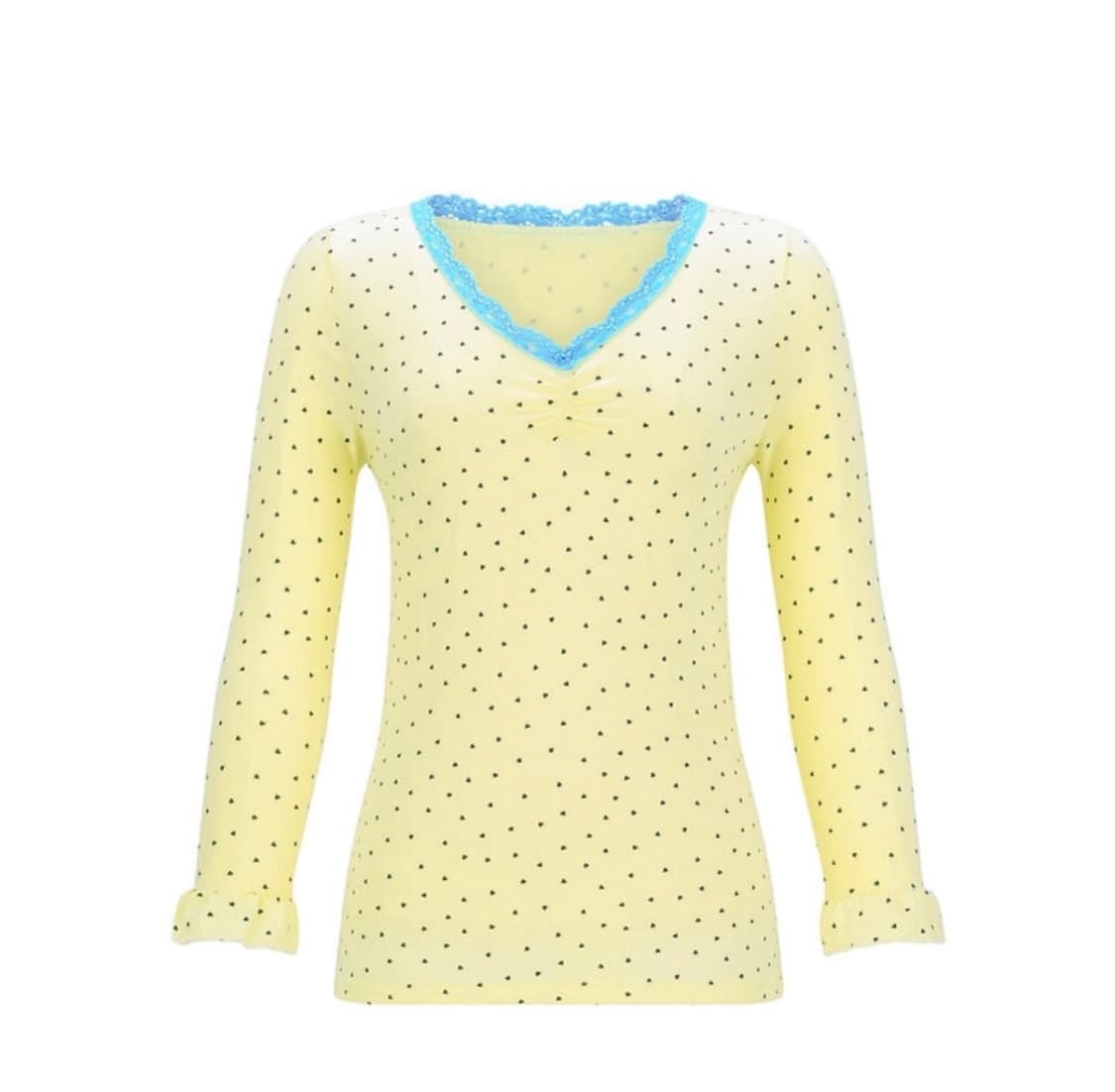 mini heart lace top (lemon) 상품이미지1