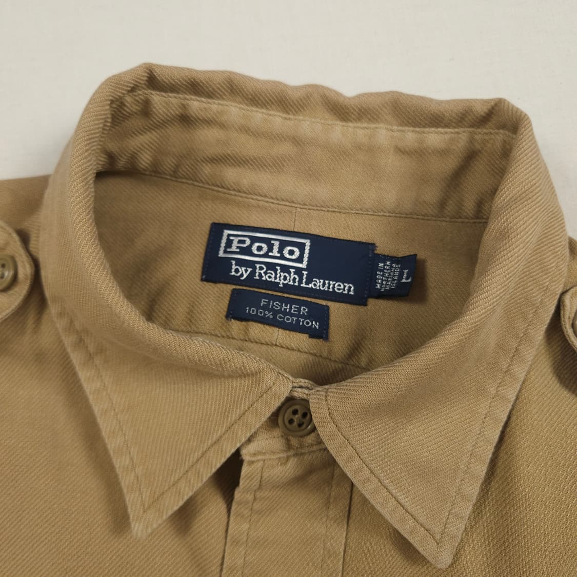 XL(105) 폴로랄프로렌 피셔코튼 셔츠 베이지 상품이미지4