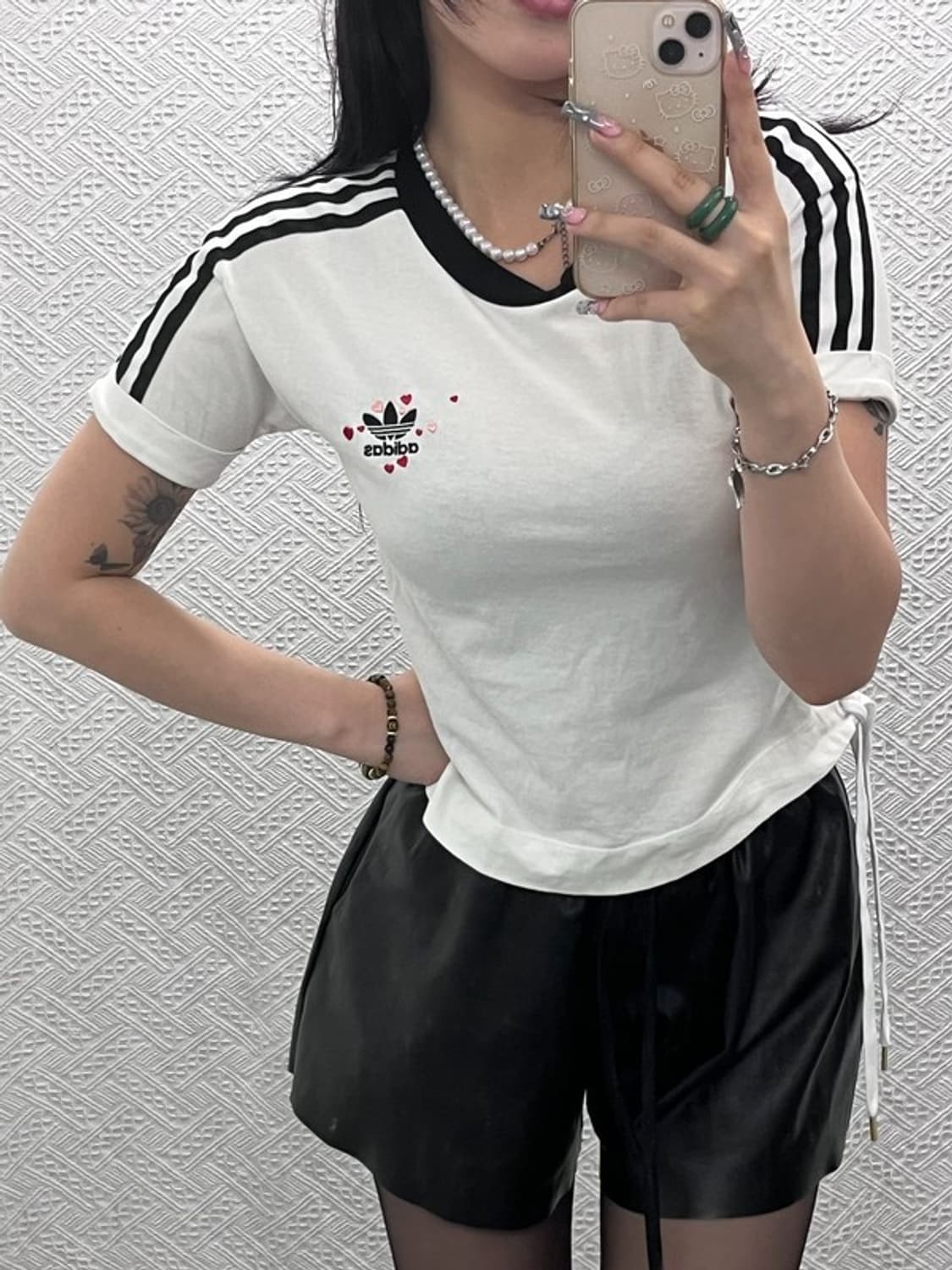 아디다스 발렌타인팩 하트팝 코르셋 리본 반팔티 S C12635 상품이미지1