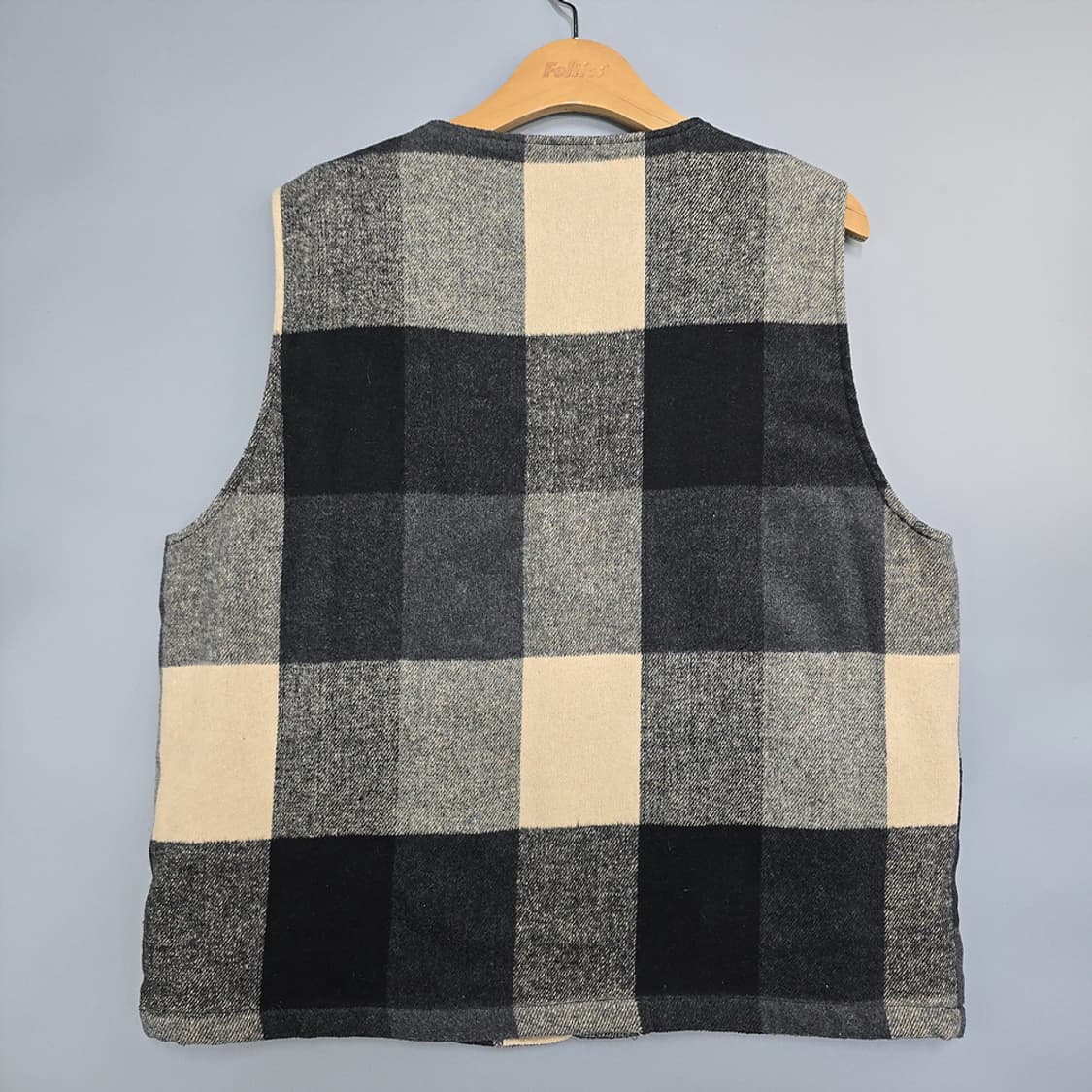 모노플로우(monoflow) 체크 울혼방 베스트 L 상품이미지4