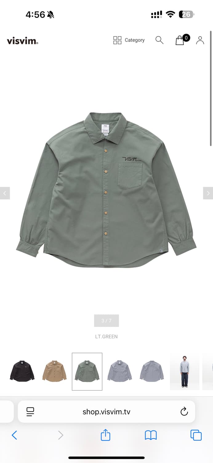 (2사이즈)25fw 비즈빔 visvim palmer 셔츠 그린컬러 미개봉 상품이미지1