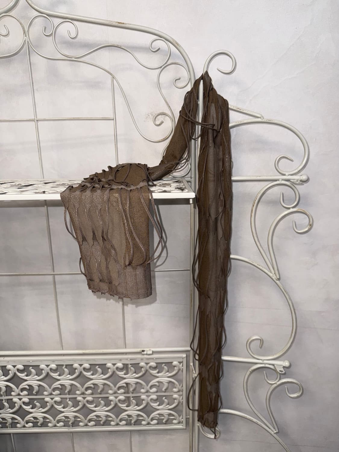 Ash brown glitter grunge damage scarf 상품이미지2