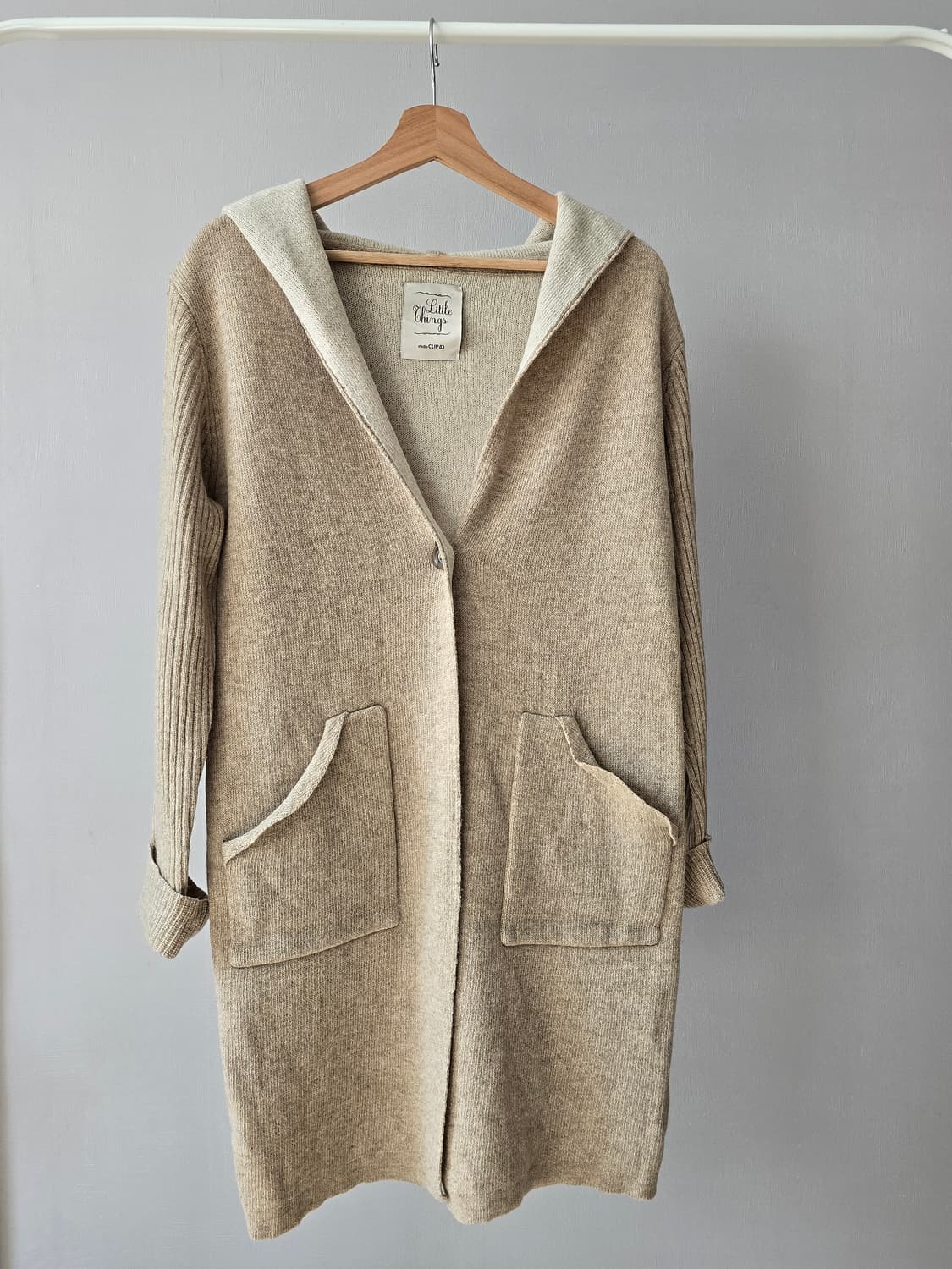 Studio Clip 모리걸 베이지 후디 가디건 상품이미지1