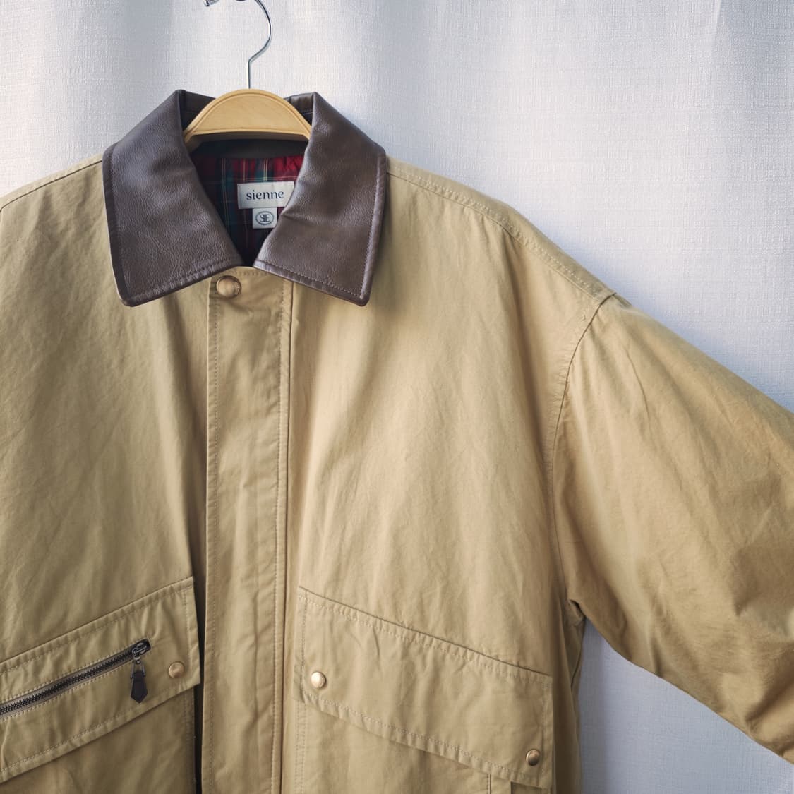 시엔느 타탄 트렌치 점퍼 베이지 S(여성 FREE) 상품이미지2