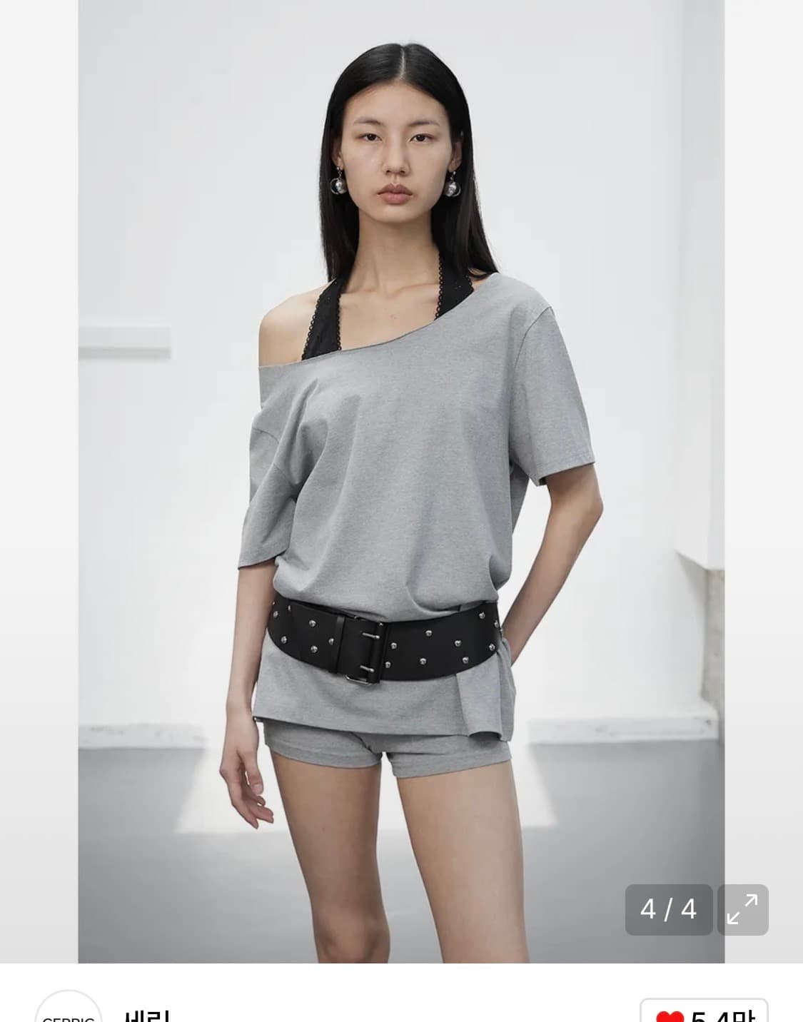 세릭 원숄더 루즈탑 멜란지그레이 상품이미지1