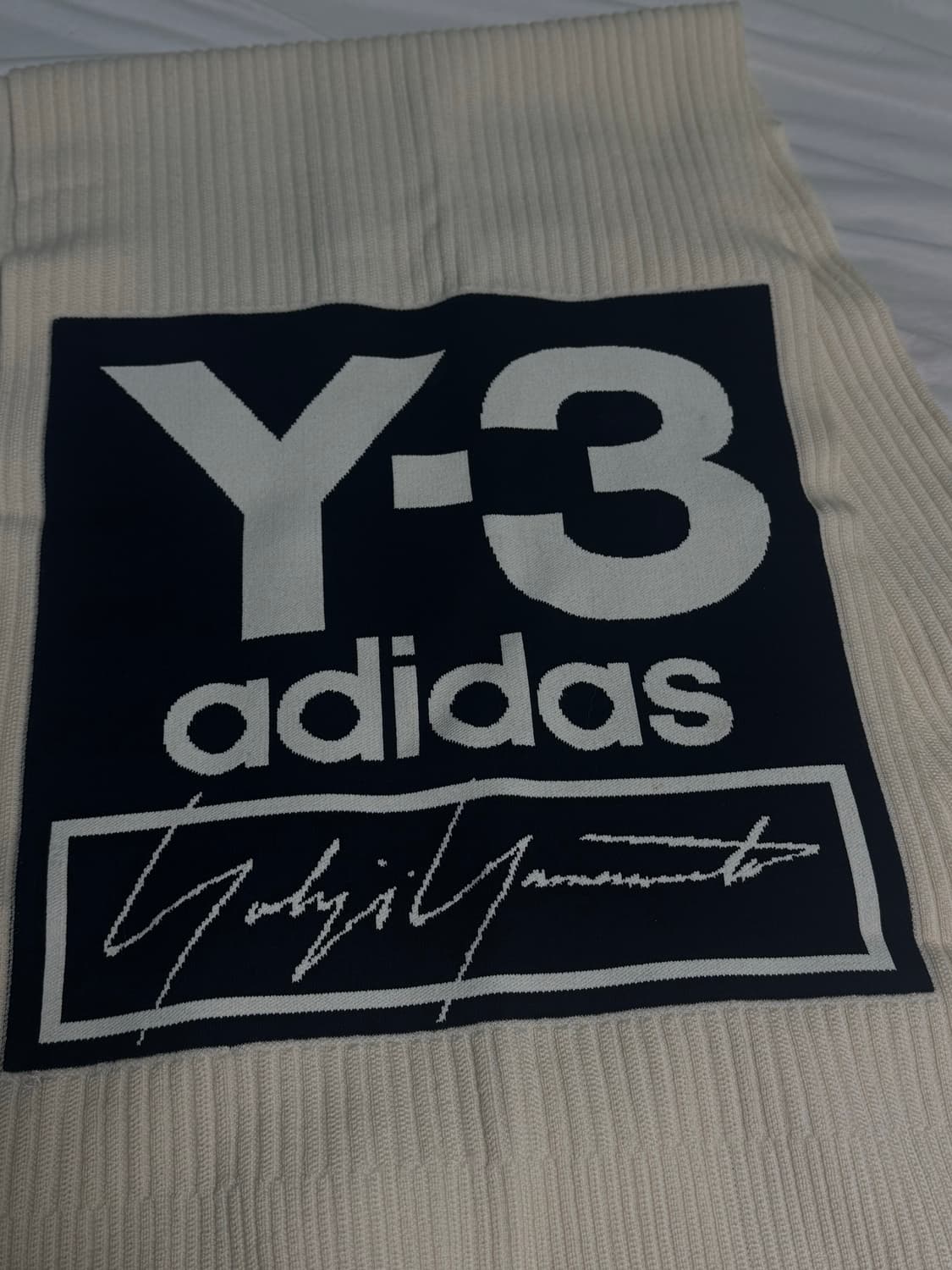 Y-3 요지 야마모토 남녀공용 울 머플러 목도리 아이보리  상품이미지3