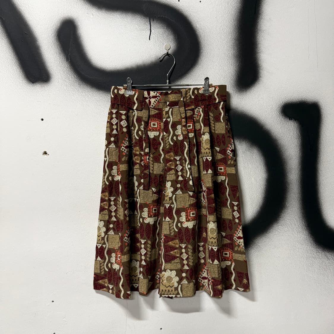 VTG 빈티지 재패니즈 오리엔탈 에스닉 풀 패턴 와이드 쇼트 팬츠 상품이미지1