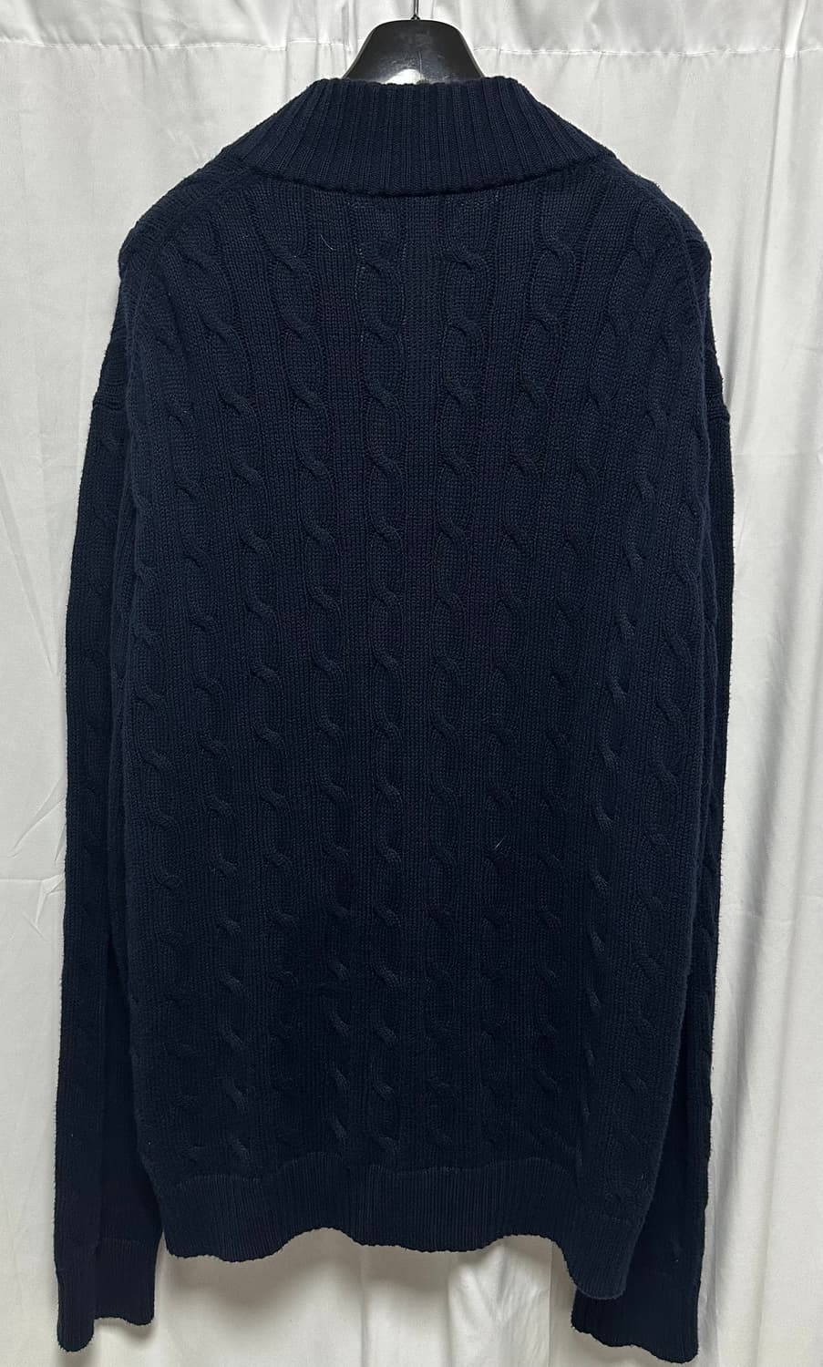 no.183 폴로 랄프로렌 네이비 꽈배기 니트집업 xxl 상태s급 상품이미지5