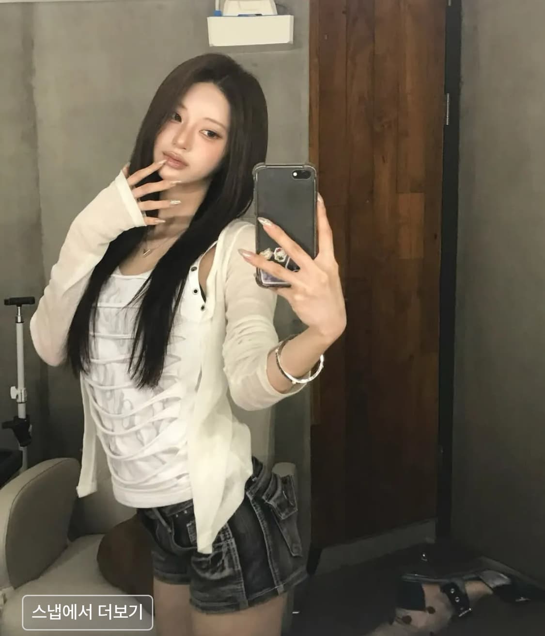 길라아카이브 데님 숏팬츠 그레이 상품이미지2