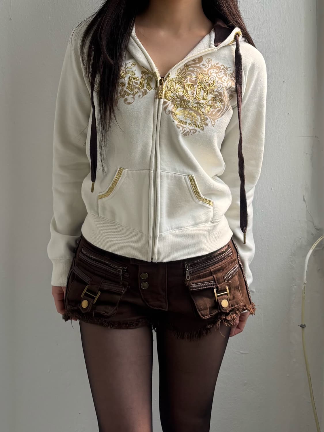 Vintage Ivory Hood Zip-Up 상품이미지4