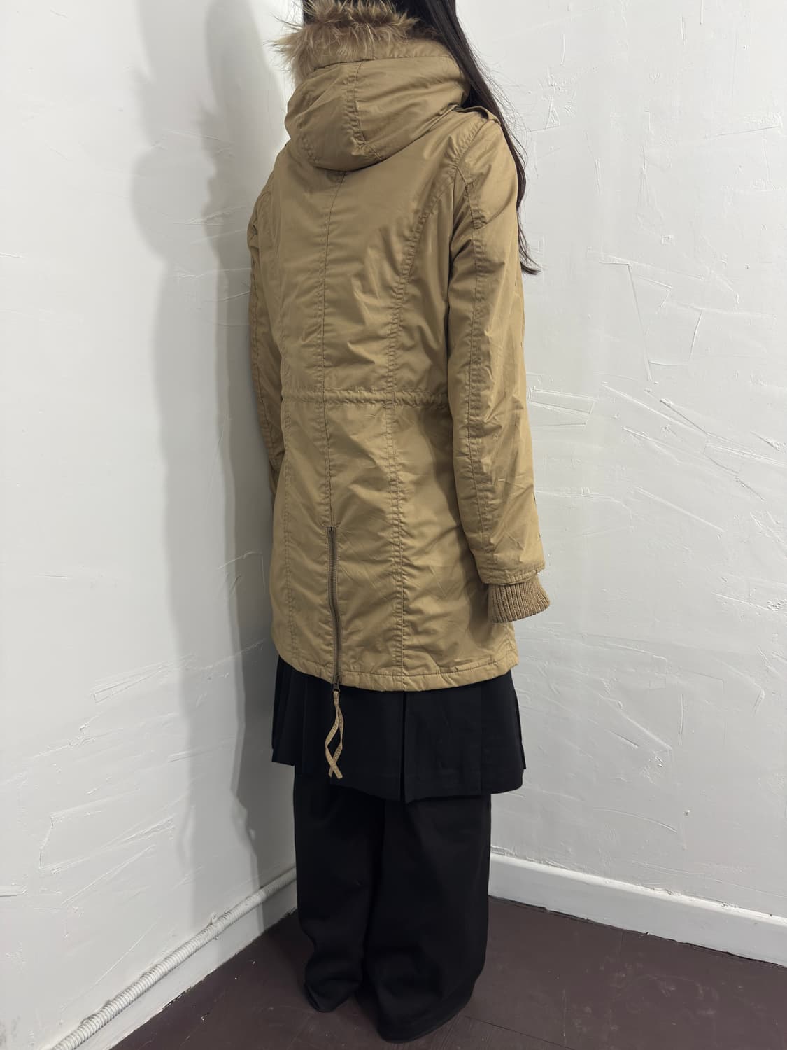 backnumber beige fur hood twoway jacket 상품이미지5