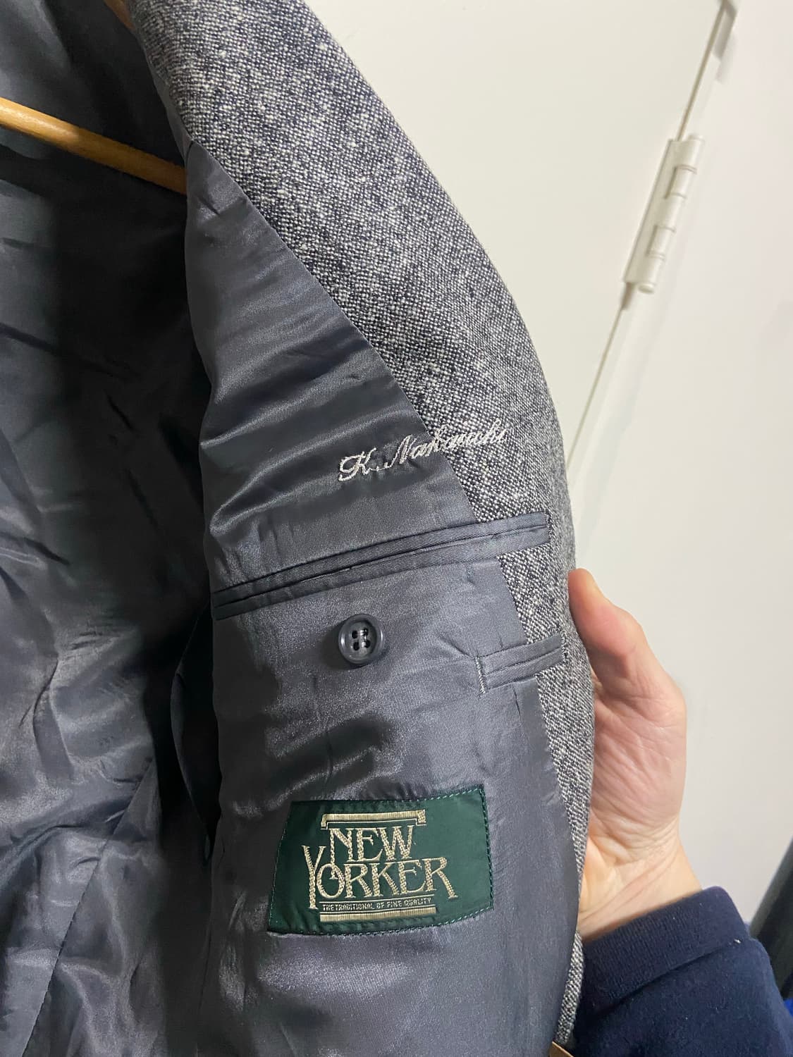 울 체크 블레이저 상품이미지3