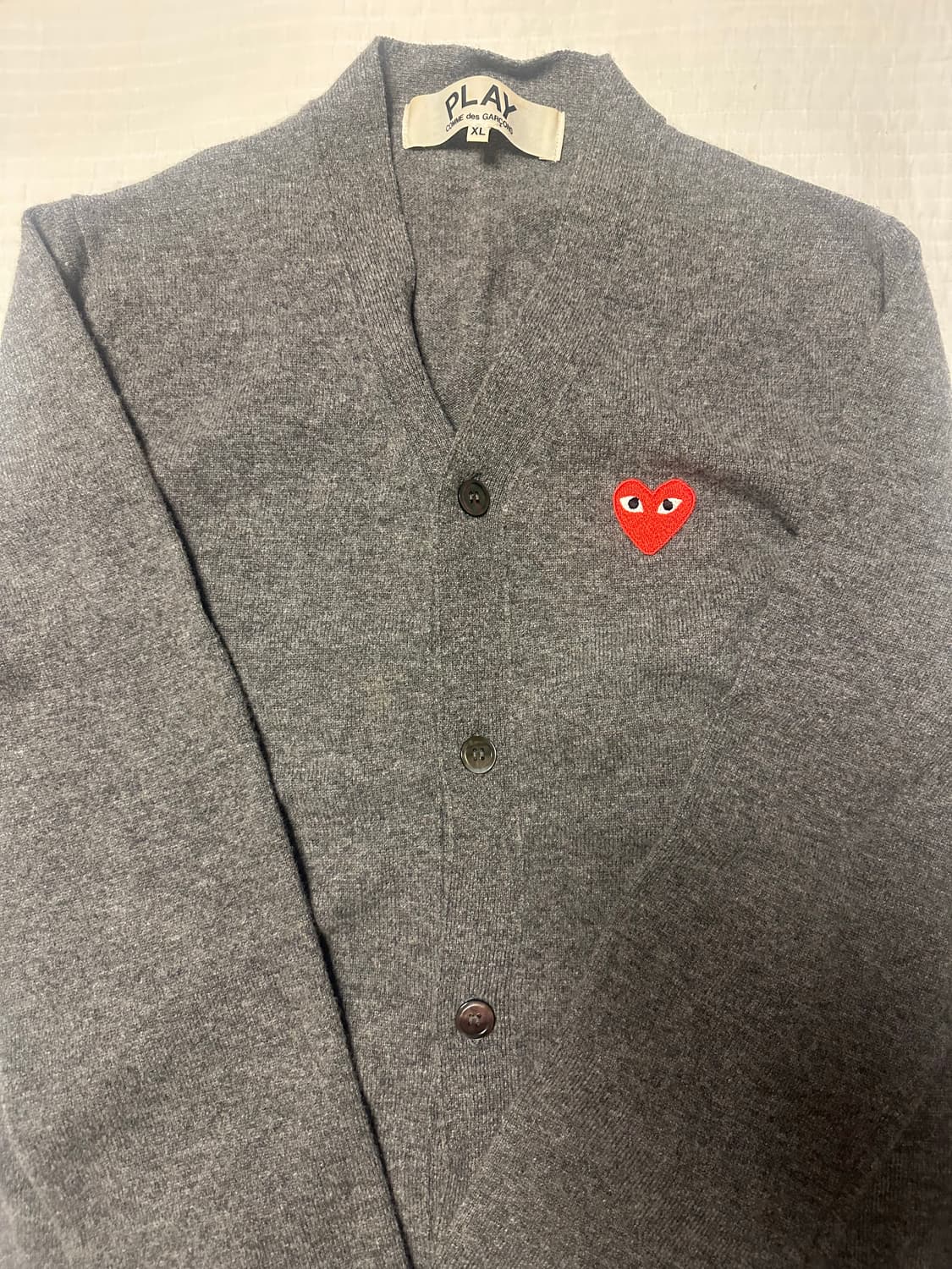 꼼데가르송 차콜그레이 레드와펜 XL 상품이미지2