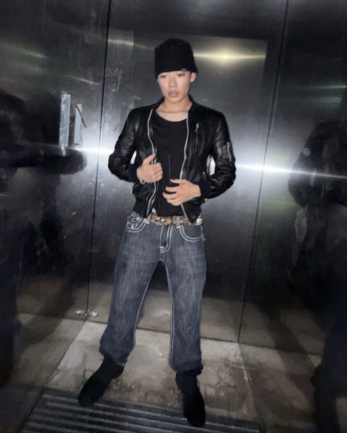 광희시장 웨스턴 레더 자켓 블루종 L 상품이미지2