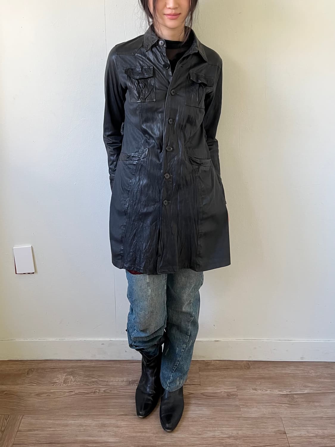 inbreed 레더 롱 자켓 상품이미지6