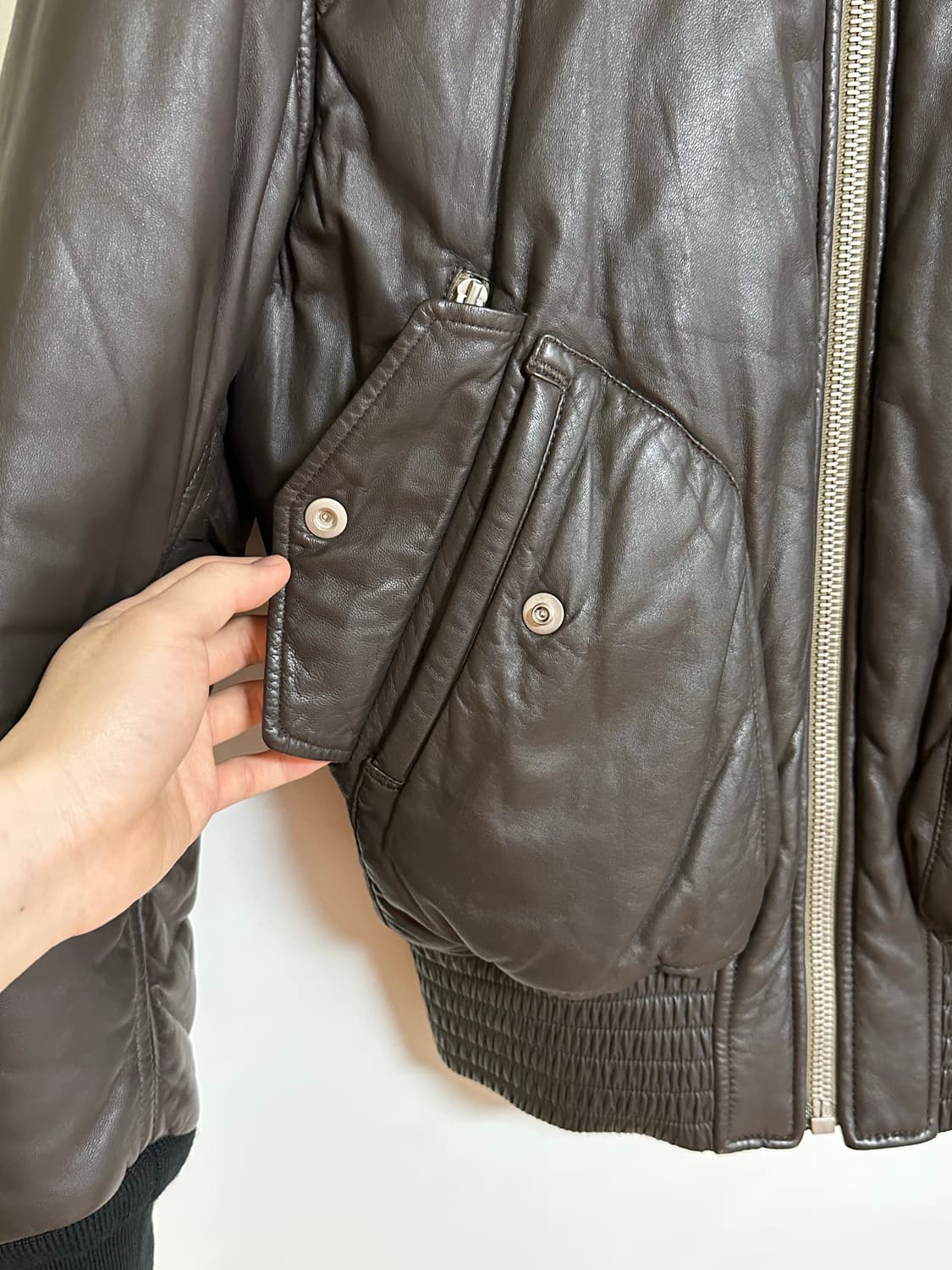 [48]마르지엘라 16FW 스티치 레더 봄버 자켓 상품이미지5