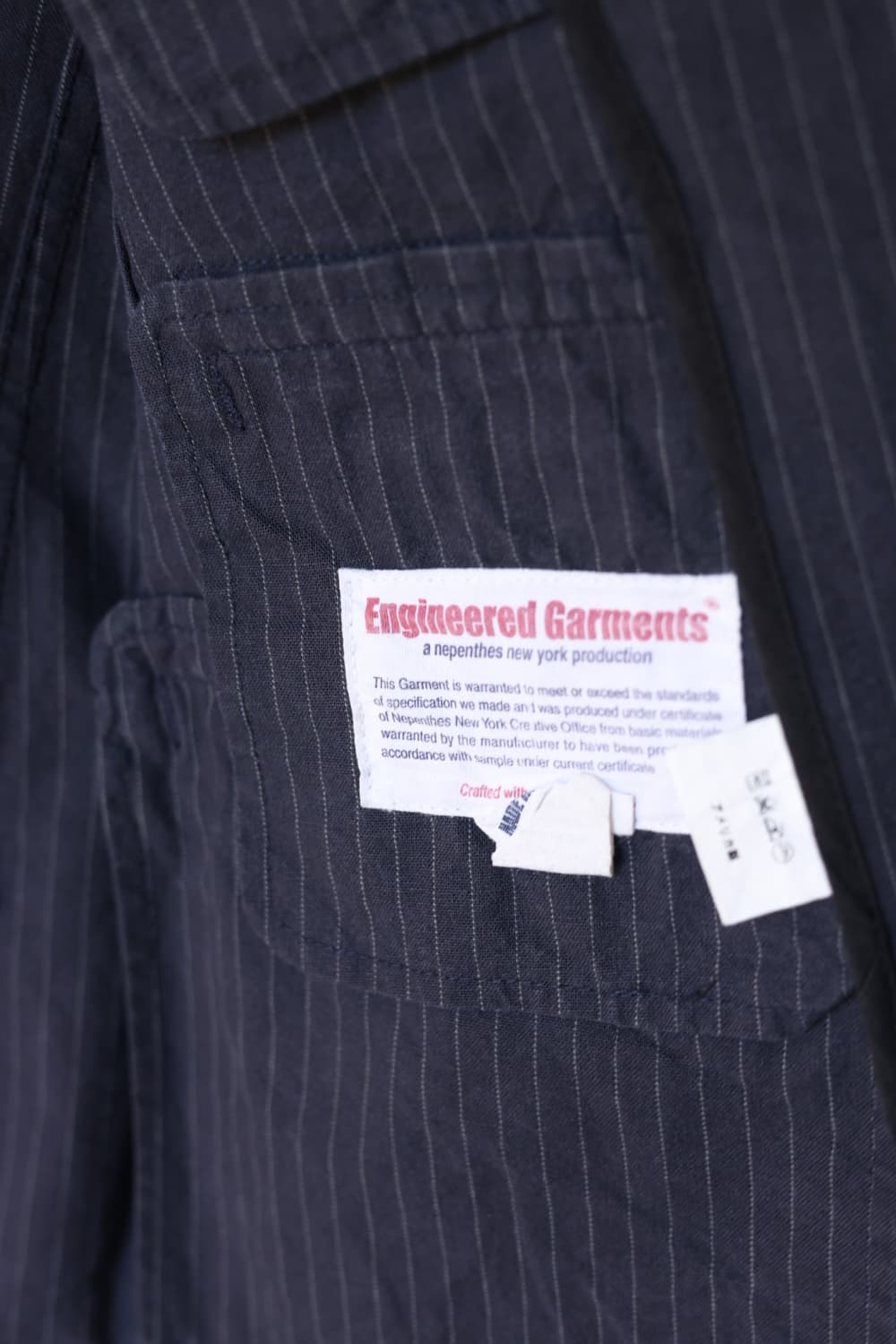 엔지니어드가먼츠 스트라이프 테일러드 자켓S 상품이미지5