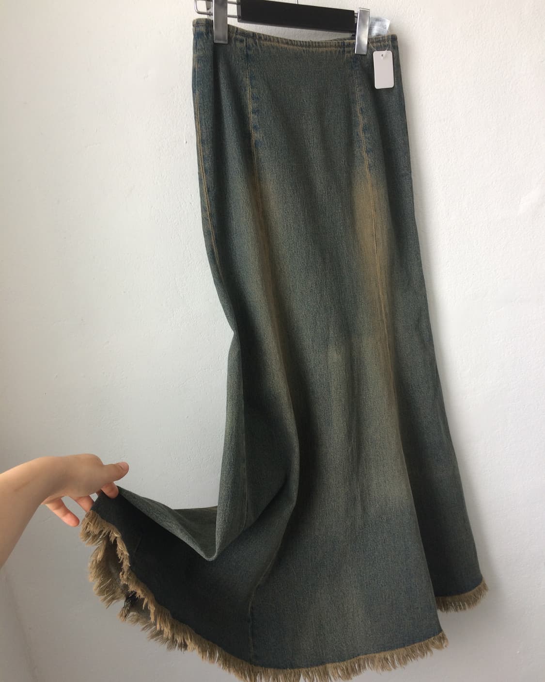 Fringe washing long skirt 상품이미지3