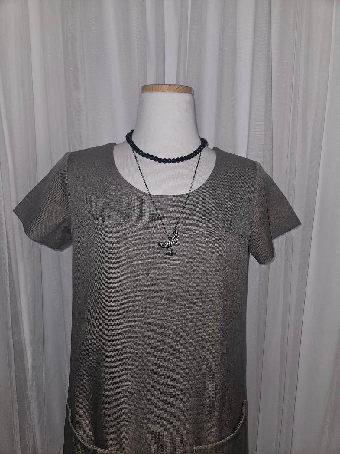 proportion 빈티지 베이지라떼 더블 포켓 원피스 상품이미지2