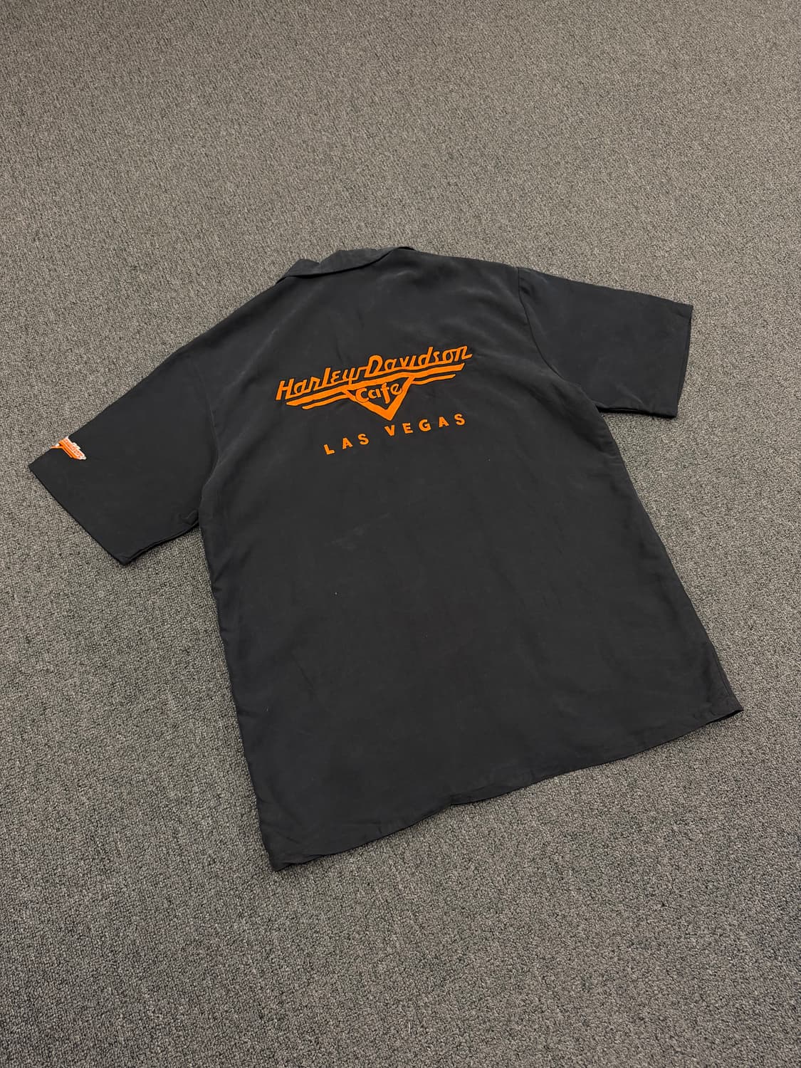 M) 할리데이비슨 빈티지 플레임 자수 반팔셔츠 상품이미지2