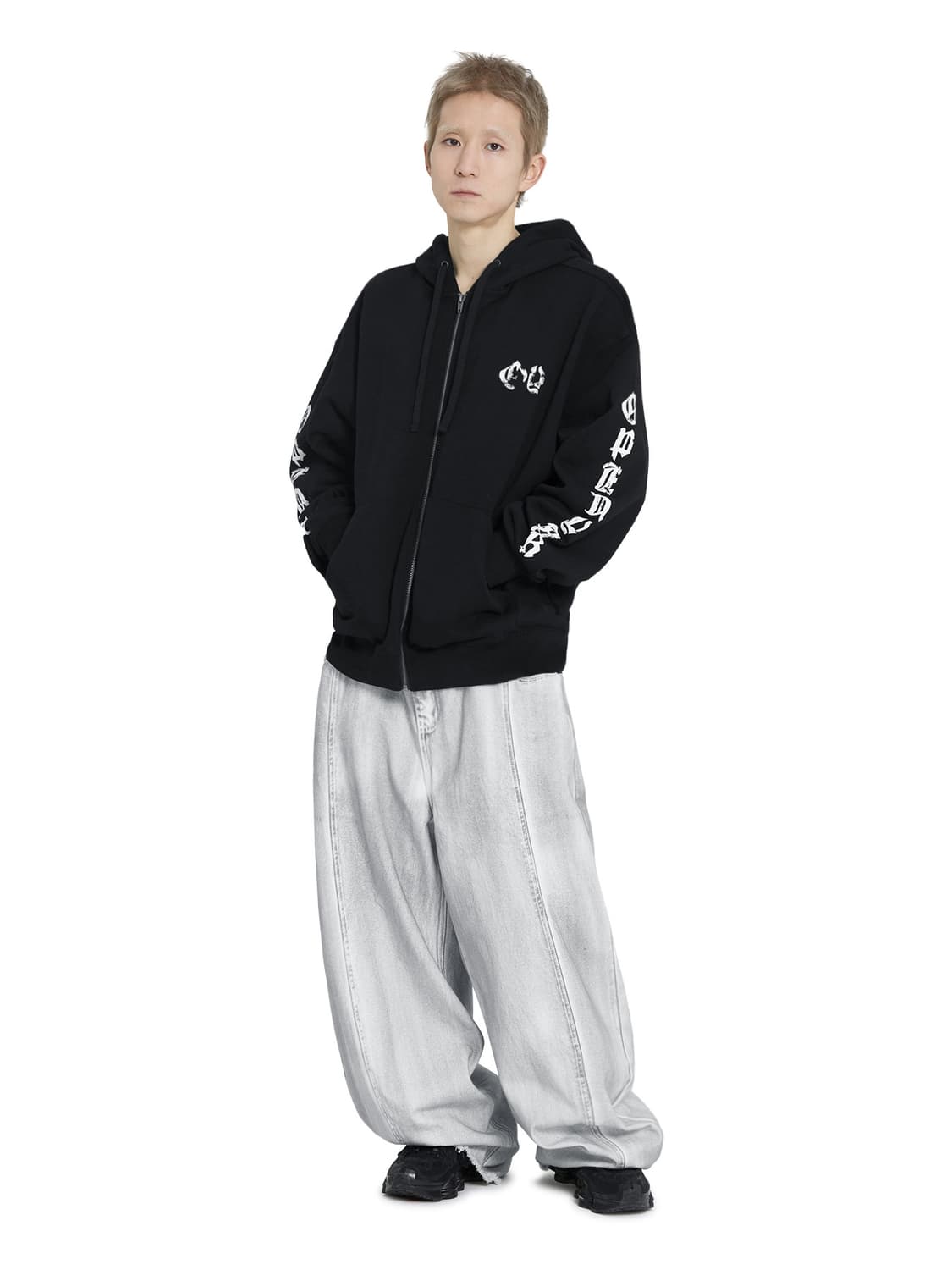 오와이 로우햄 스티치 볼륨 와이드 데님팬츠 M  상품이미지4