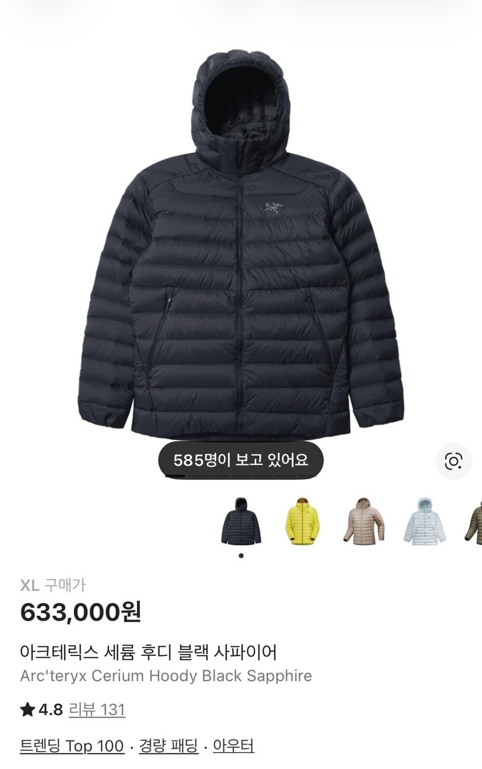 (XL새상품)아크테릭스 세륨 블랙사파이어 상품이미지1