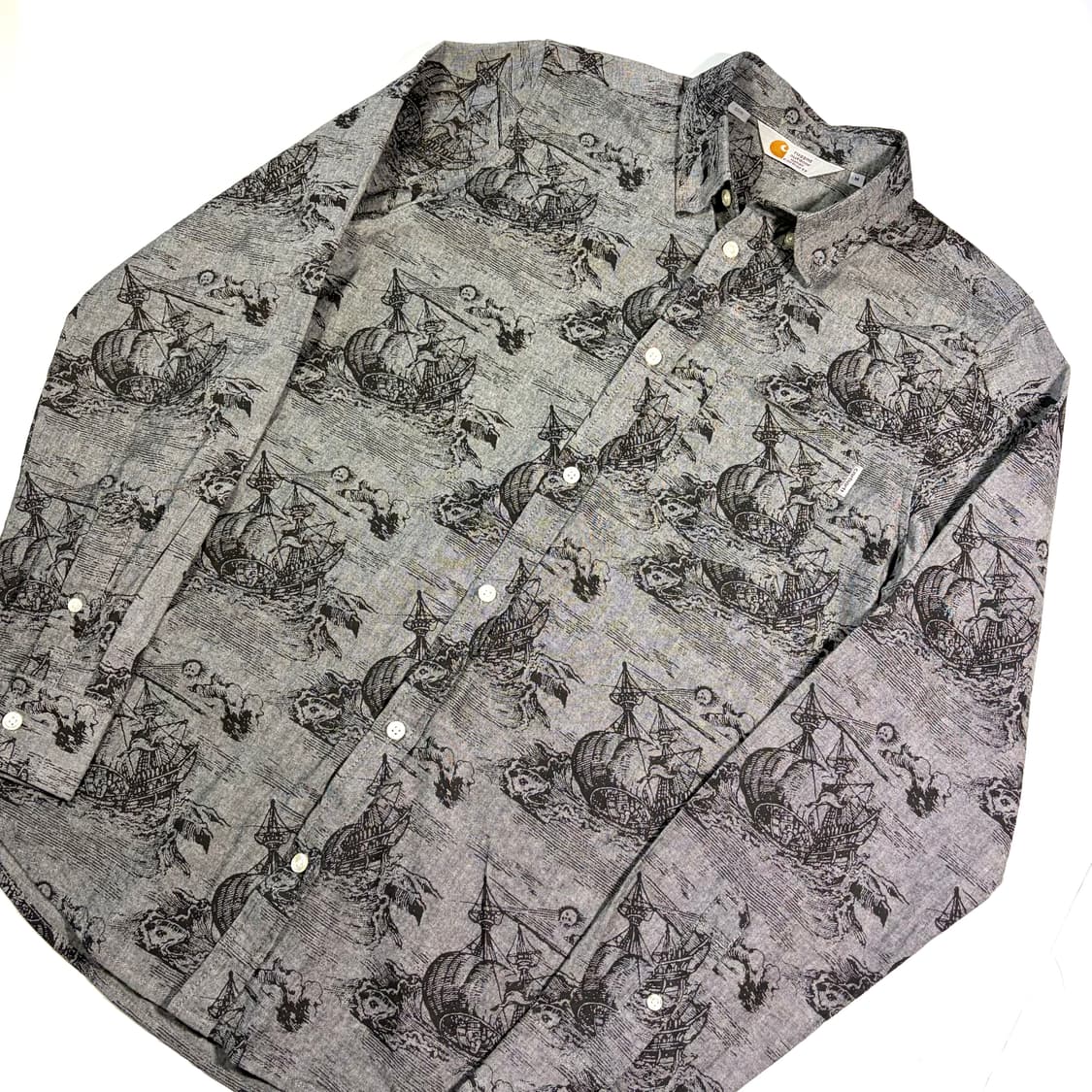 칼하트 그레이 패턴 셔츠 M 상품이미지3