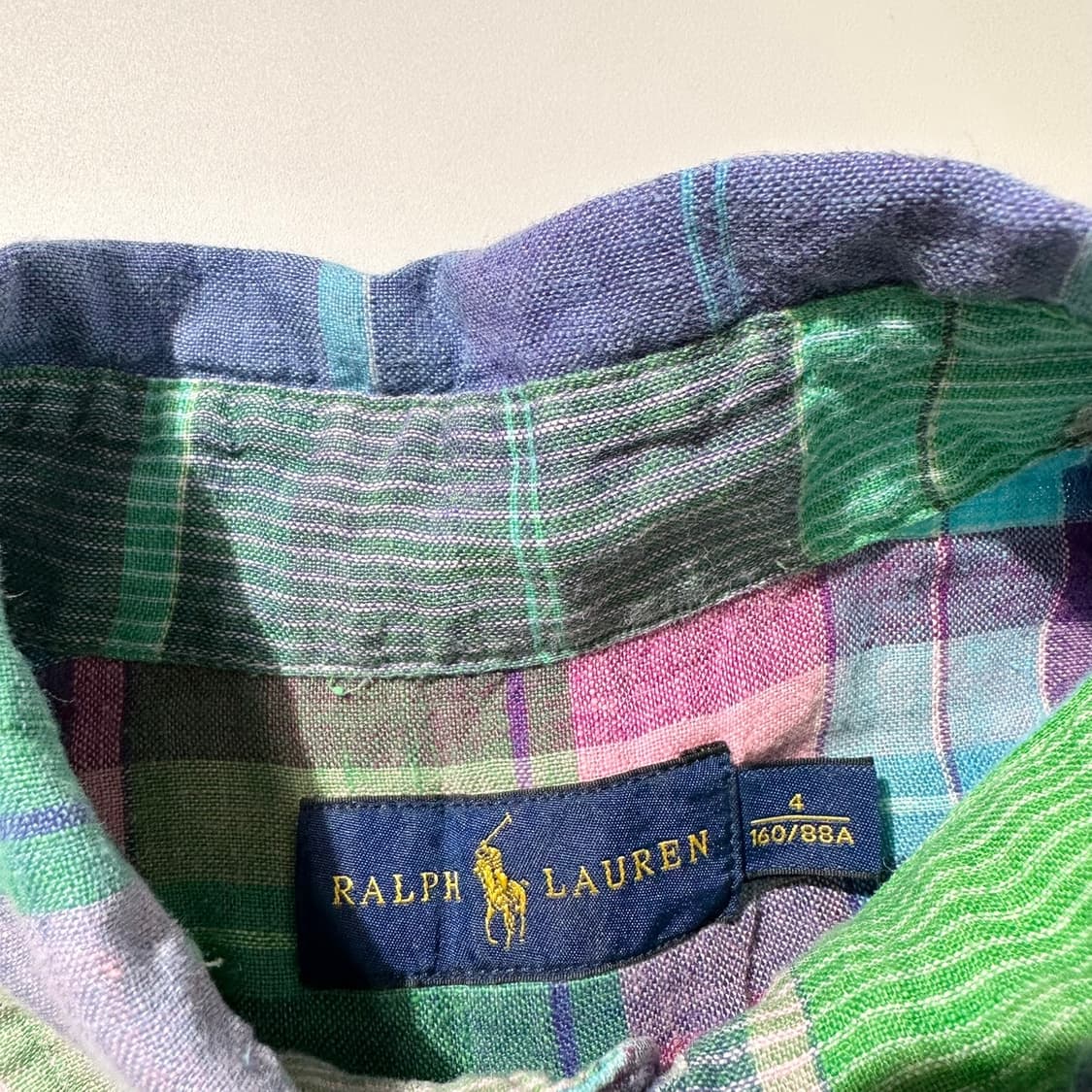 폴로 랄프로렌 린넨 크롭 체크 셔츠 상품이미지4