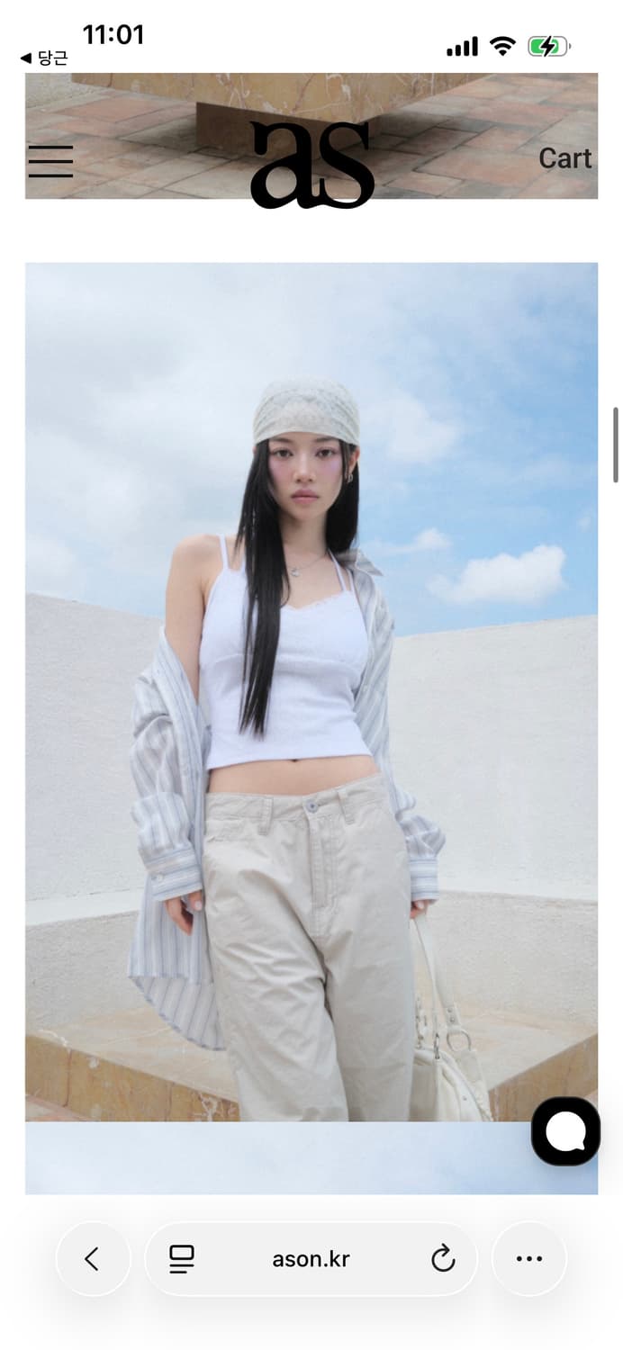 애즈온 여름 셔츠 TROY STRIPE SHIRT / BLUE 상품이미지3