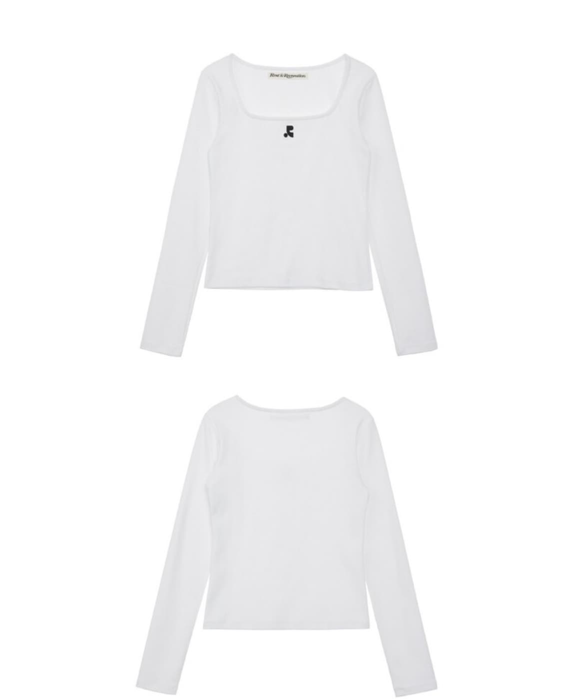 레스트앤레크레이션 스퀘어 넥 롱 슬리브 - 화이트 상품이미지2