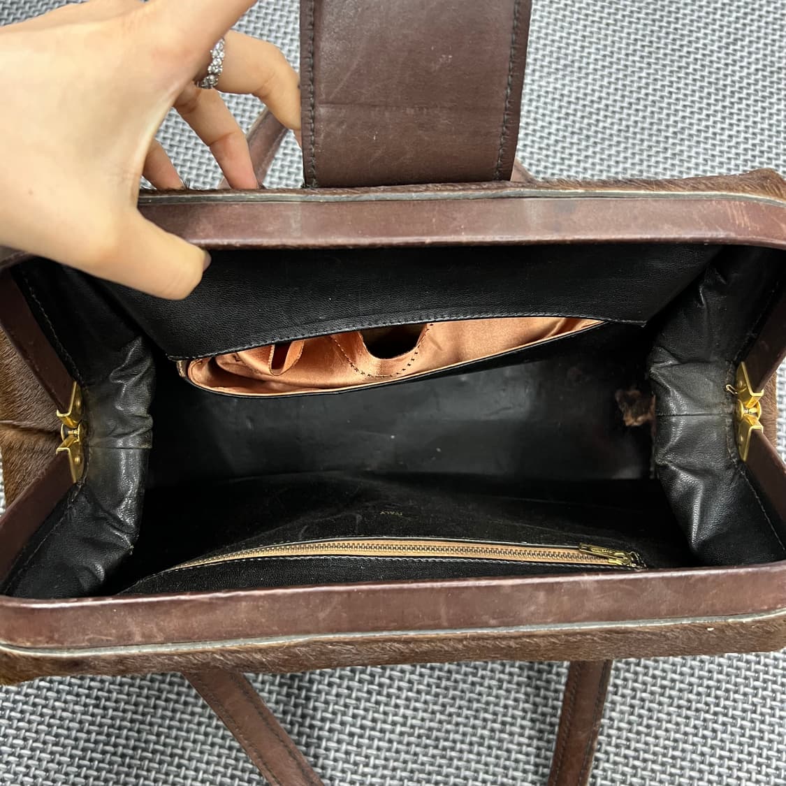 빈티지 송치 레더 핸드백 상품이미지5