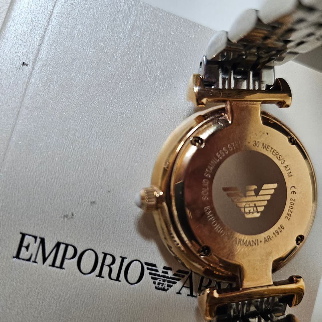 정품 새상품급 엠포리오아르마니 콤비 메탈시계 여자시계 상품이미지3