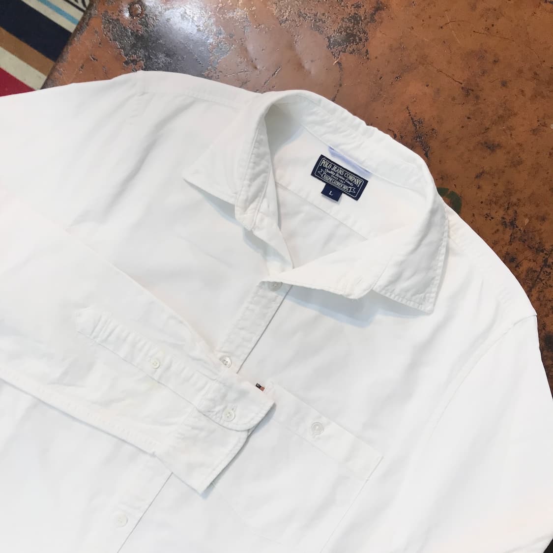 폴로진 화이트 옥스포드 셔츠 남성 102 105 여성 프리사이즈 상품이미지3