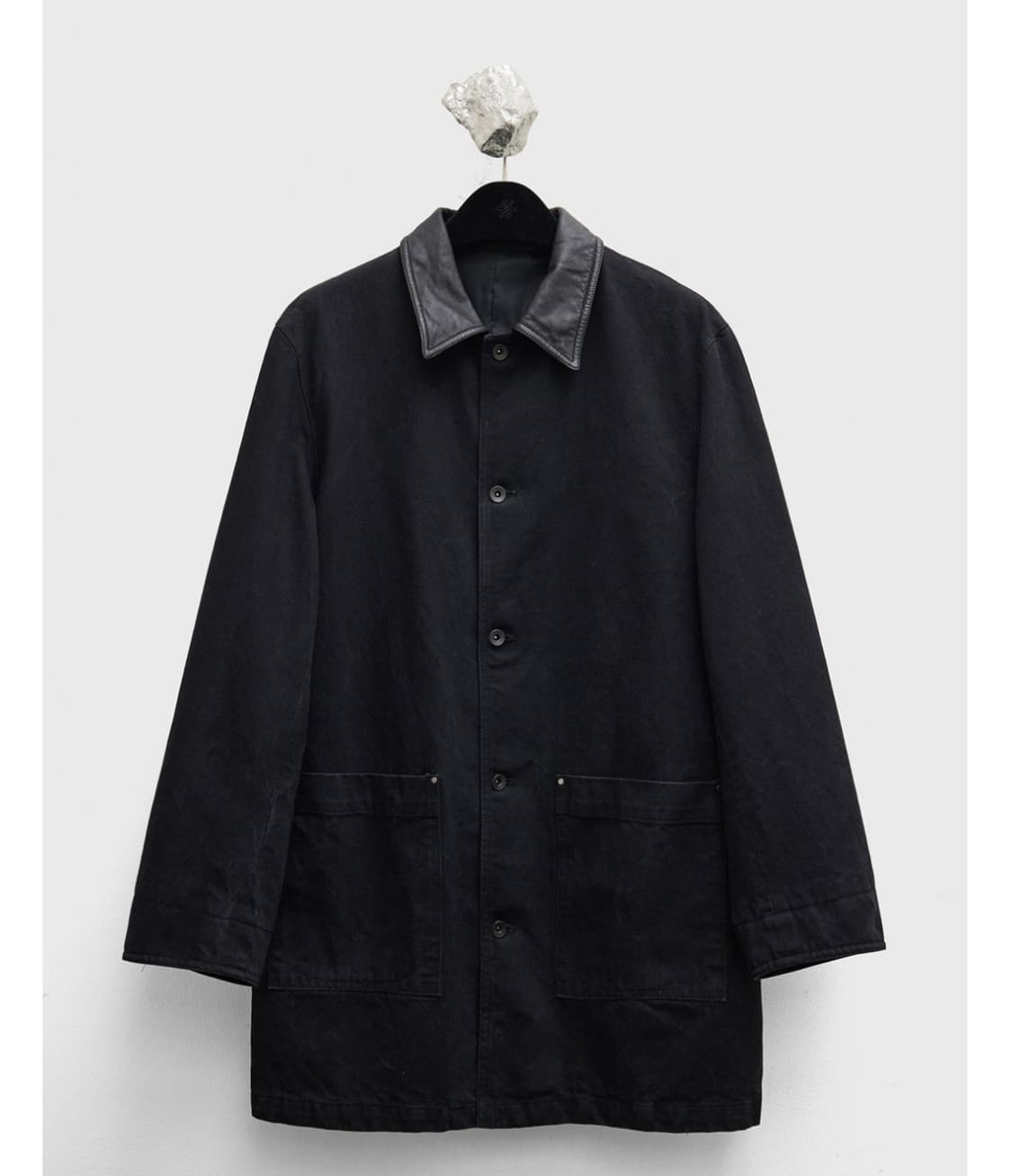 유스 레더 콜라 데님 하프 코트 s사이즈 상품이미지1