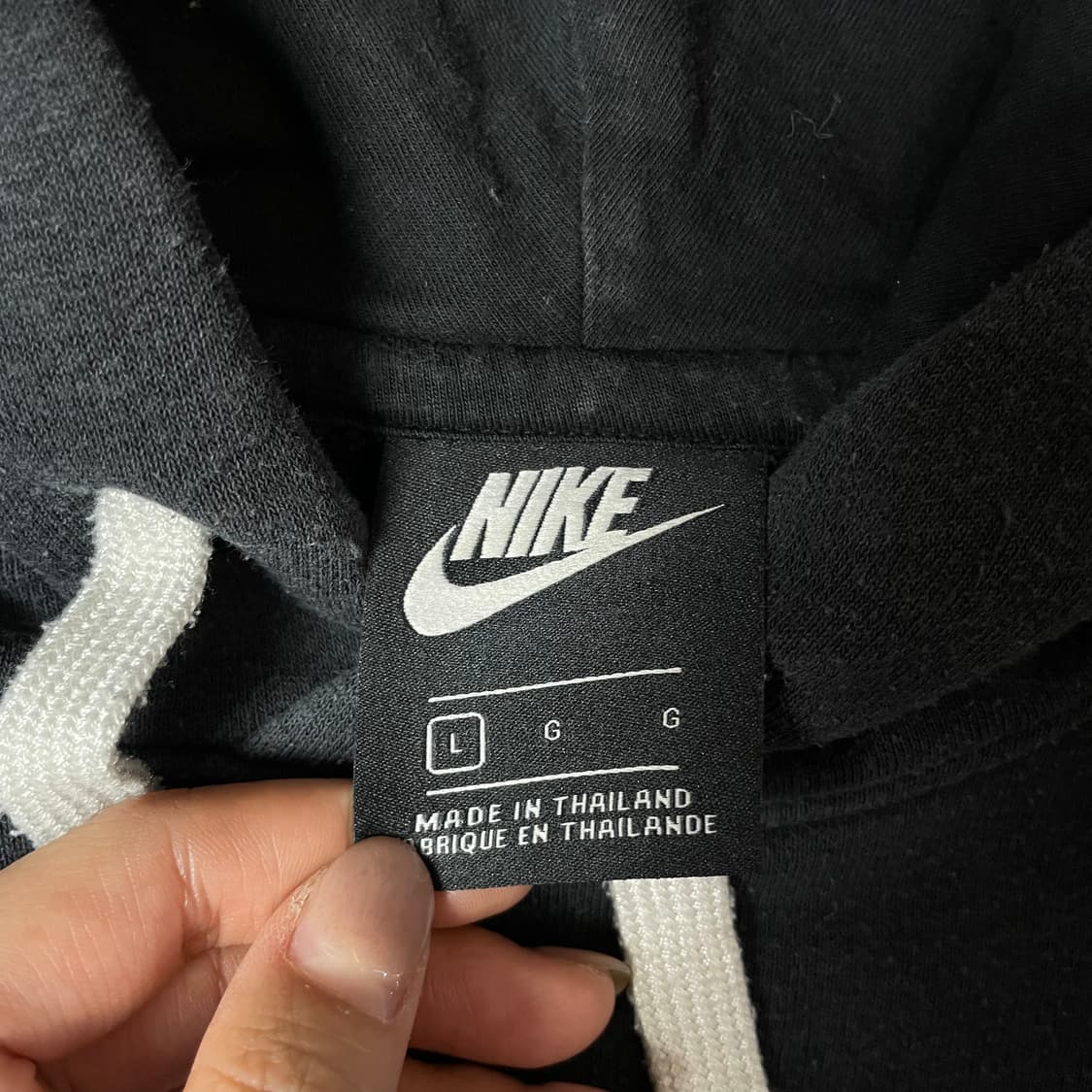 나이키 차콜블루 중앙 로고 후드티 L 상품이미지4