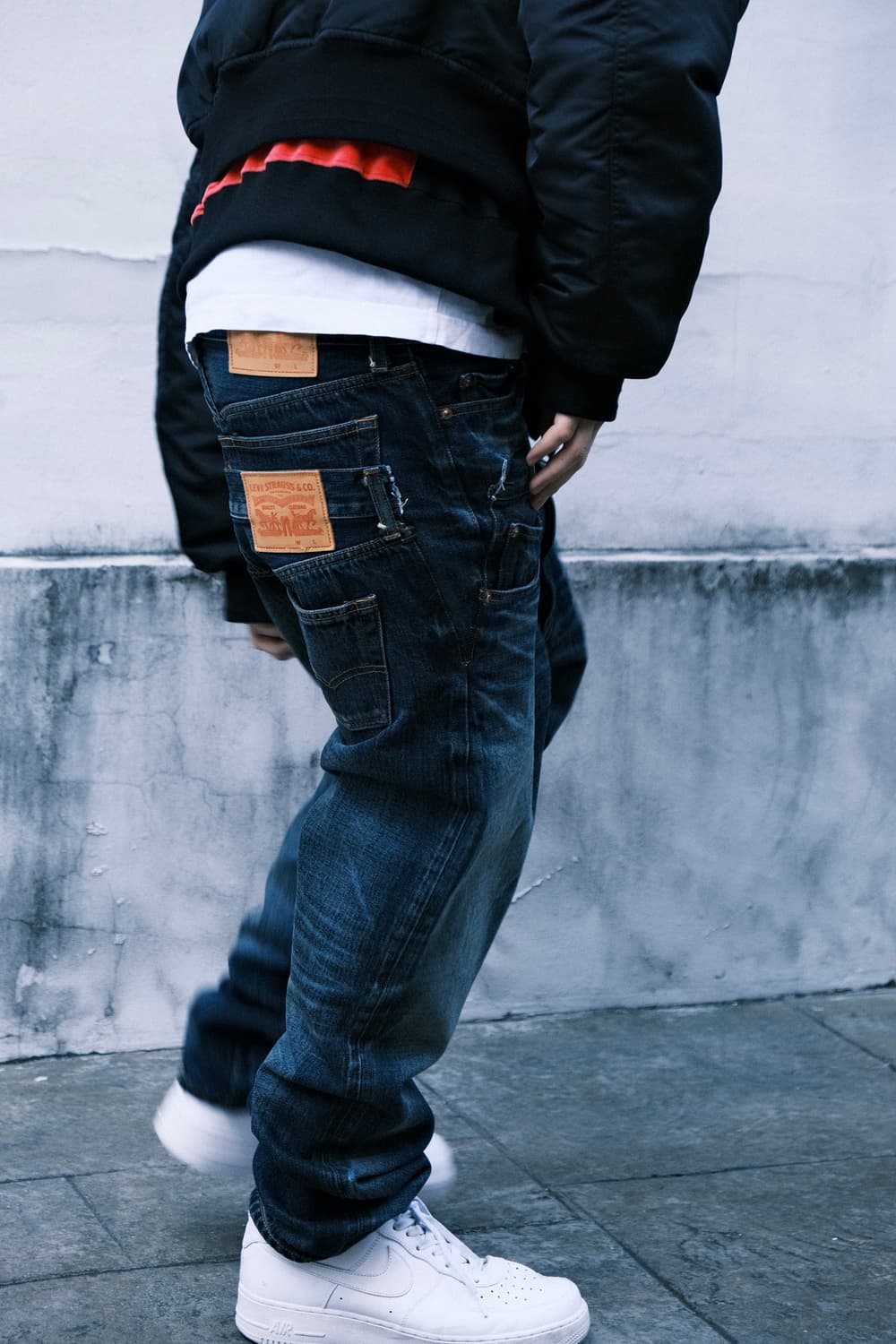 준야와타나베 리바스 25SS 더블레이어드 새깅 인디고 데님 상품이미지1